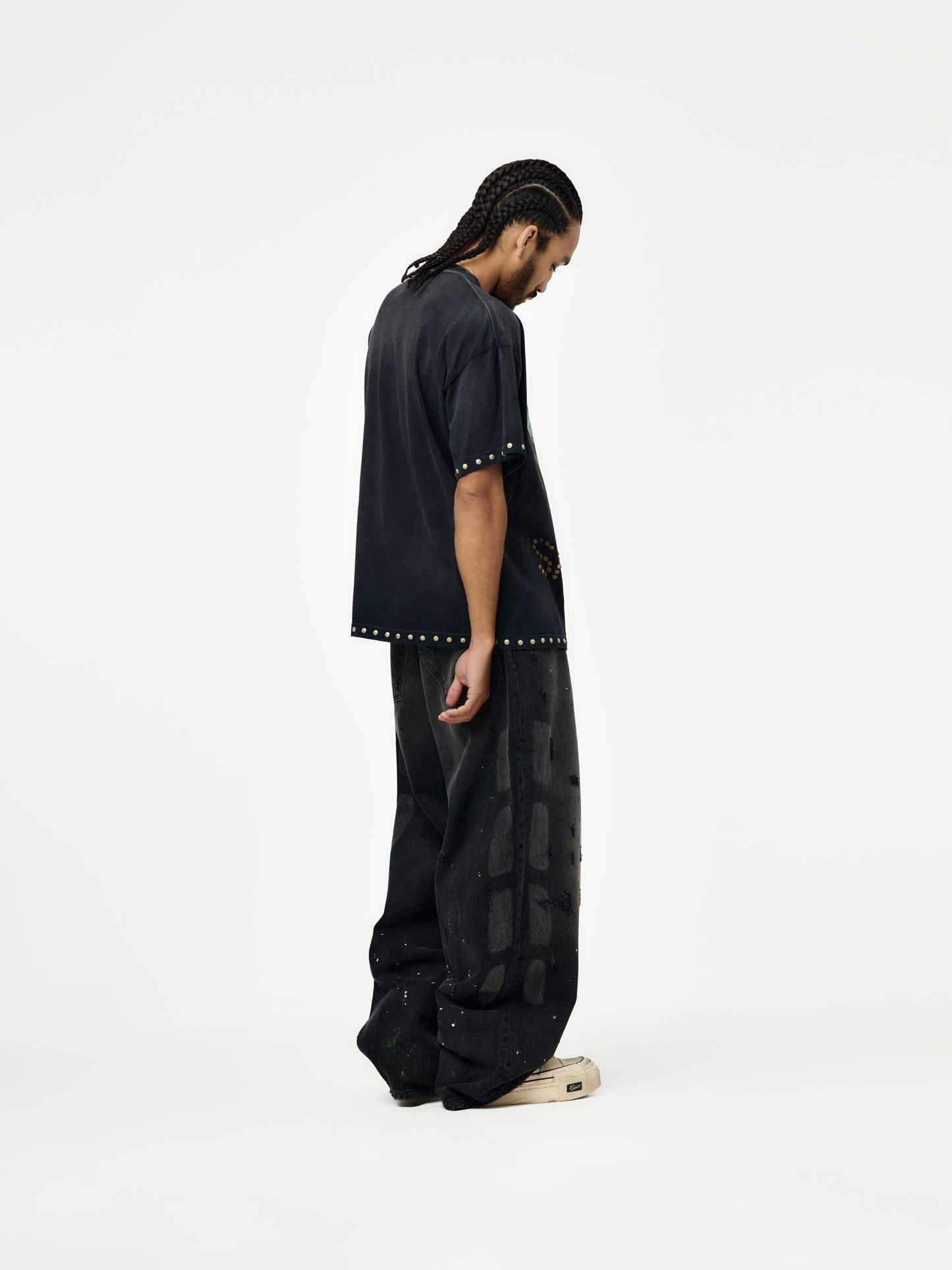 Baggy Moto Pant (Washed Black)