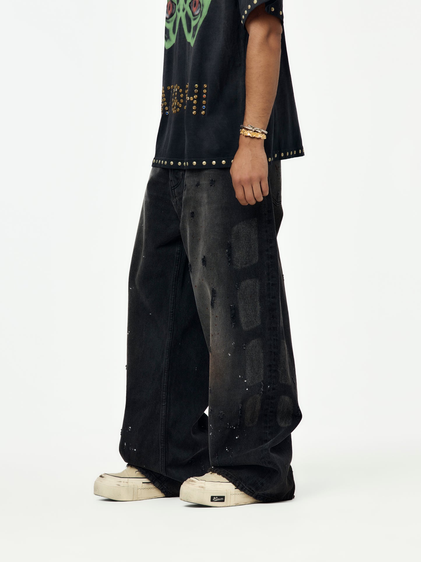Baggy Moto Pant (Washed Black)