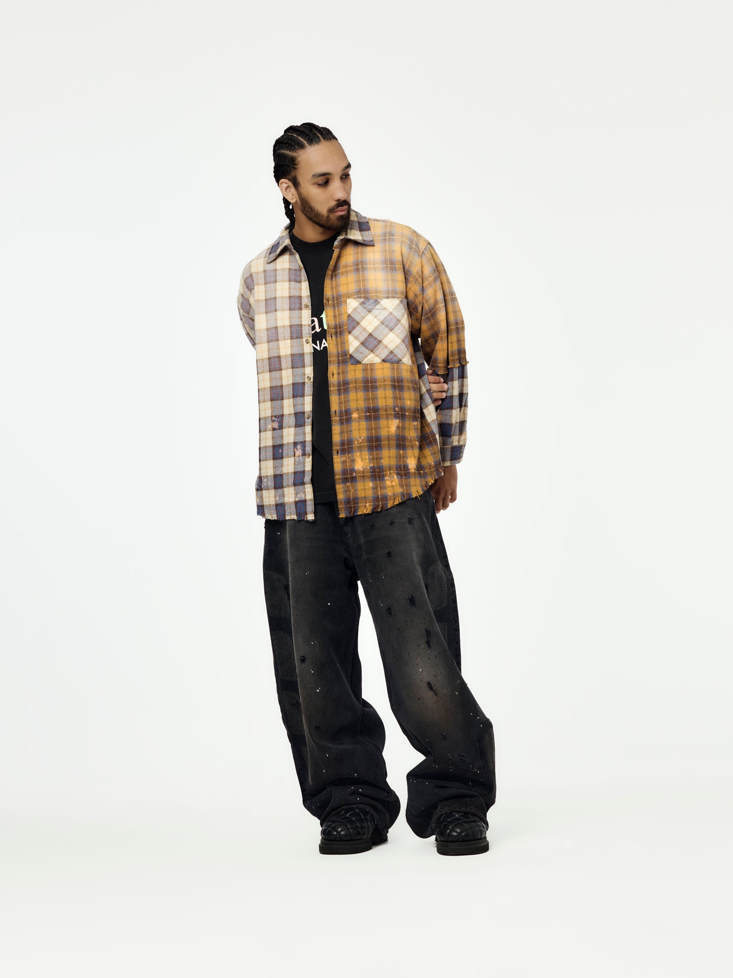 Patchwork Logo Flannel (Brown/Multi)