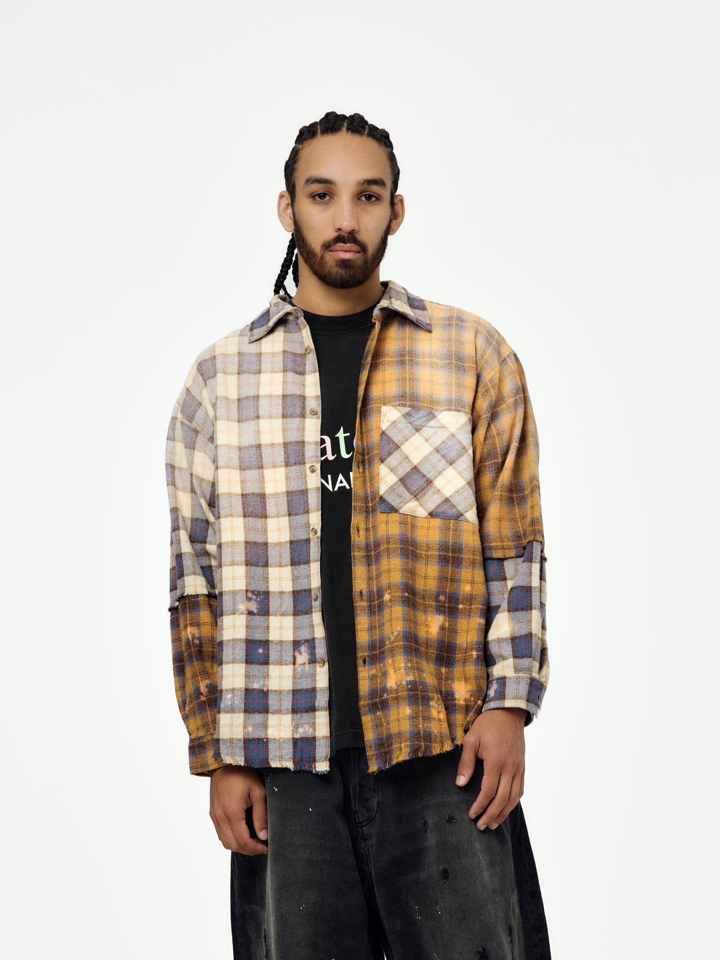 Patchwork Logo Flannel (Brown/Multi)