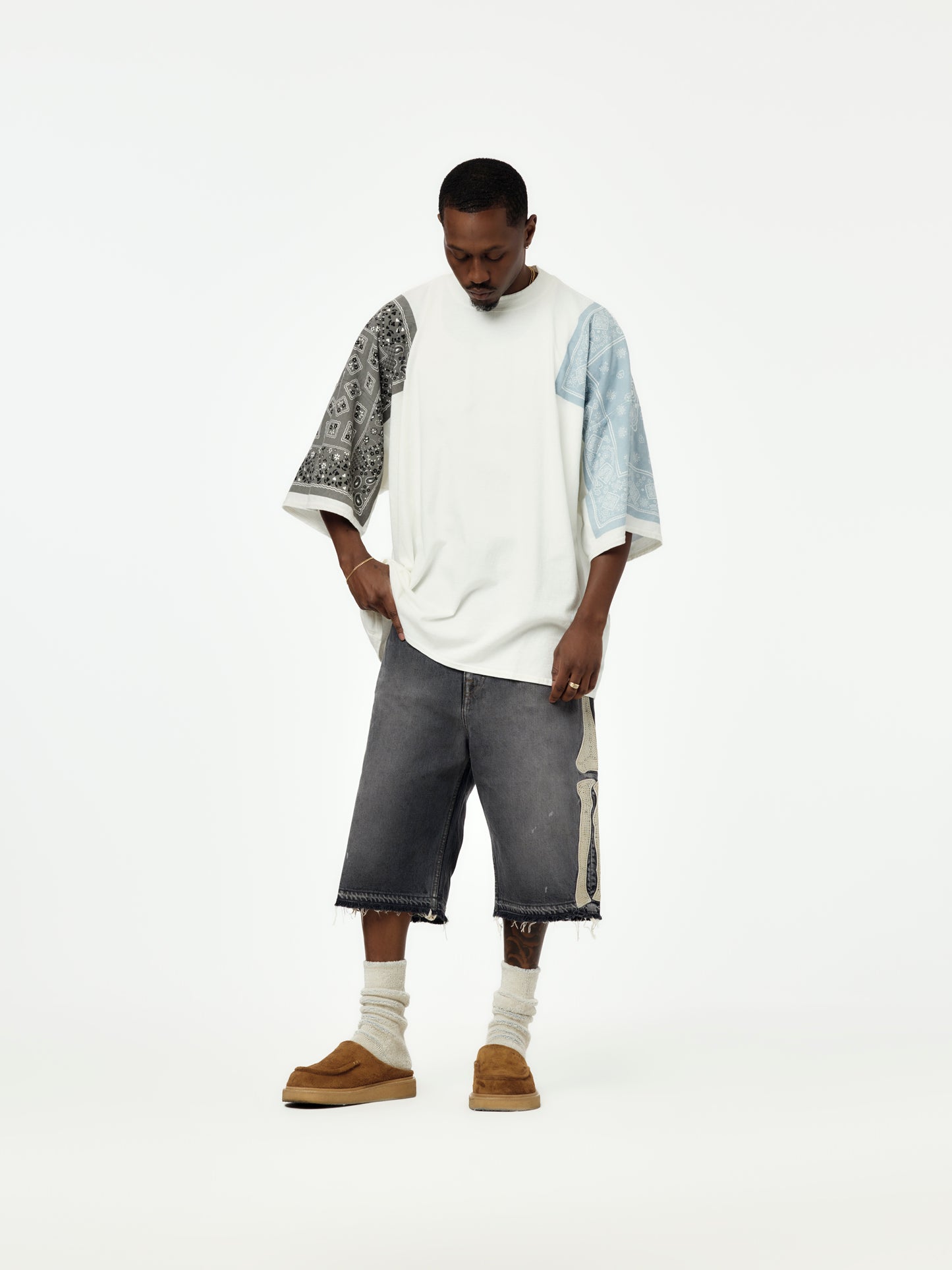 14oz Black Denim 5P Shorts (BONE)