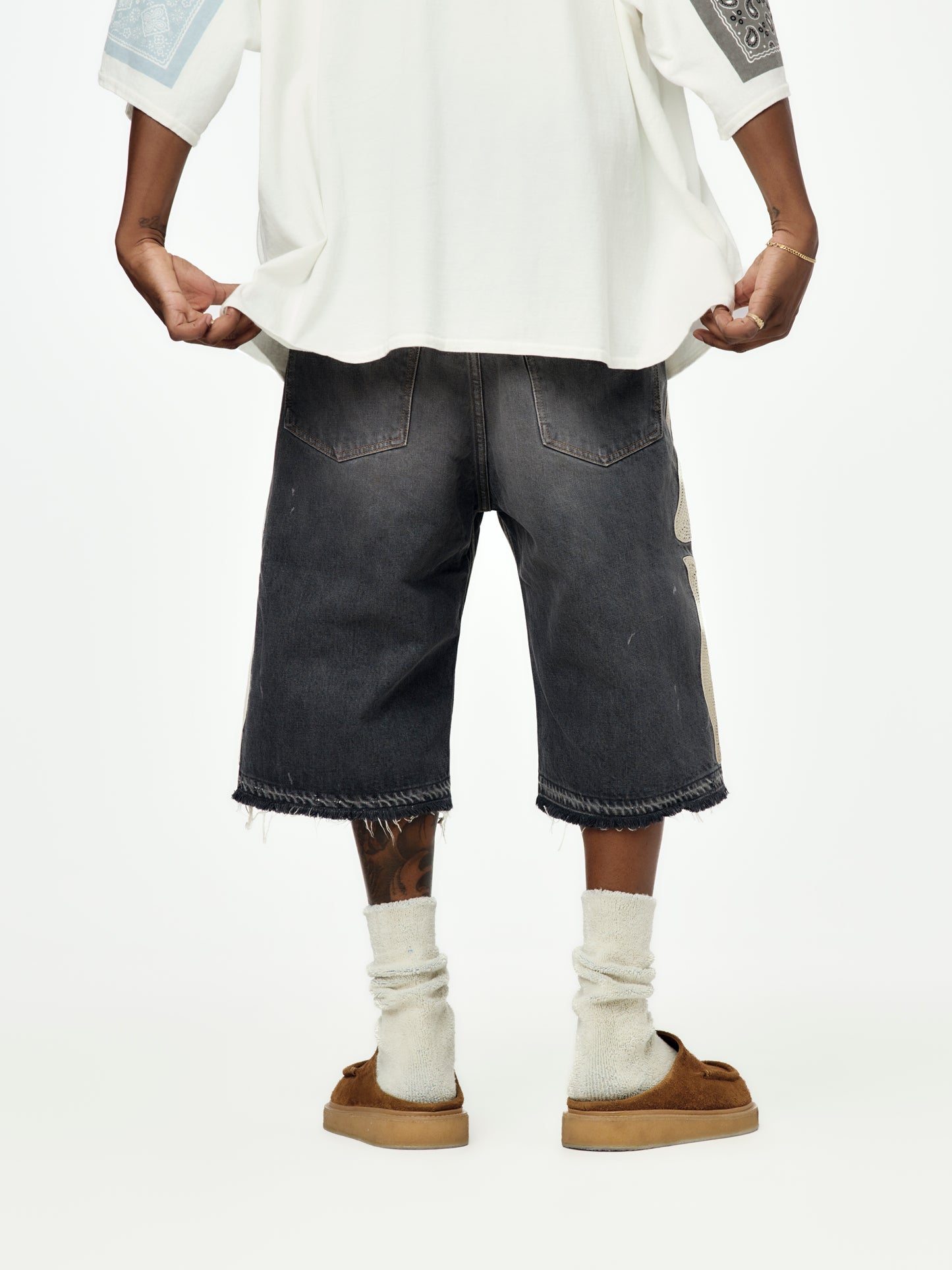 14oz Black Denim 5P Shorts (BONE)