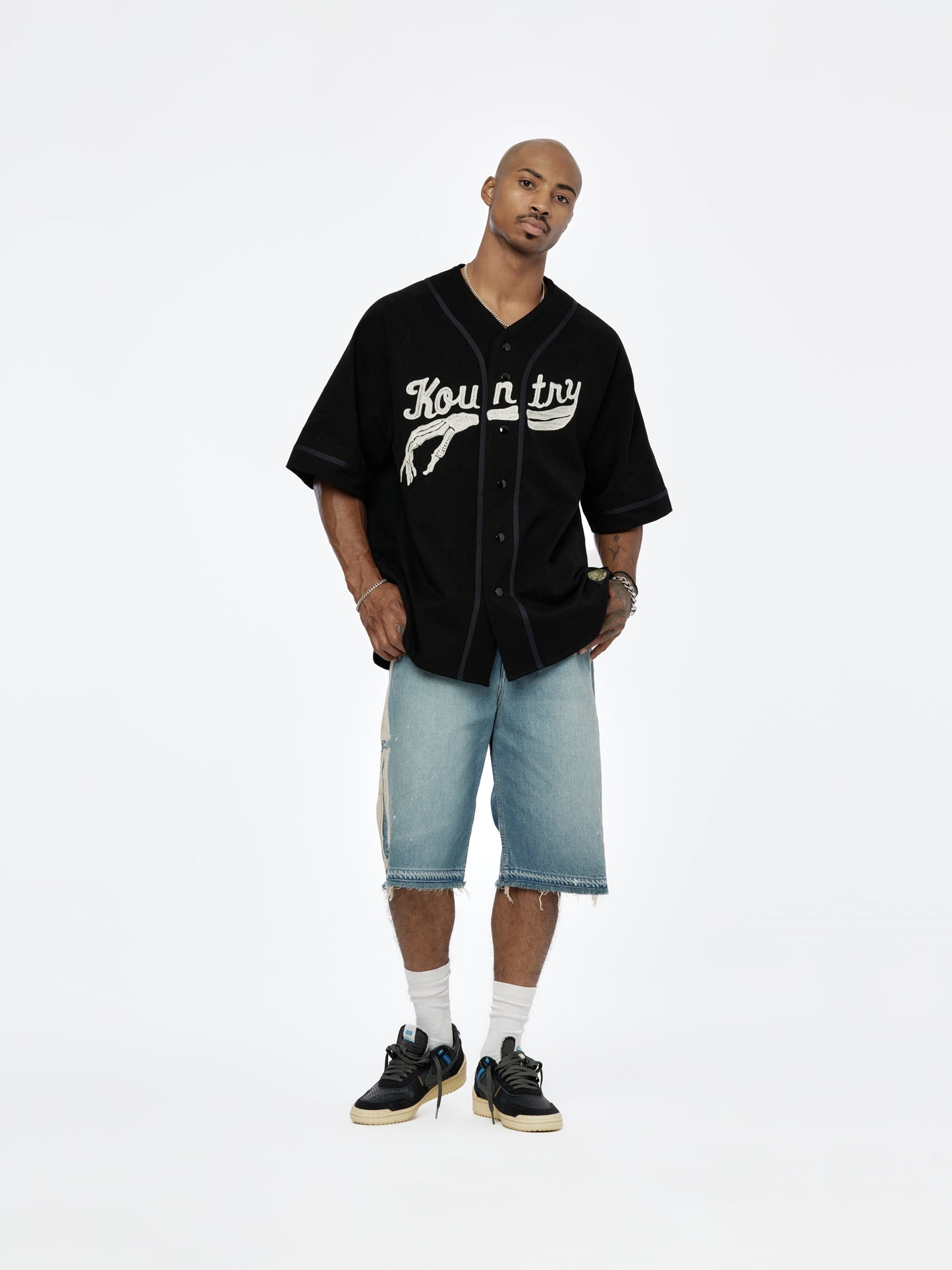 Densed Jersey Baseball Bone Shirt (Black)