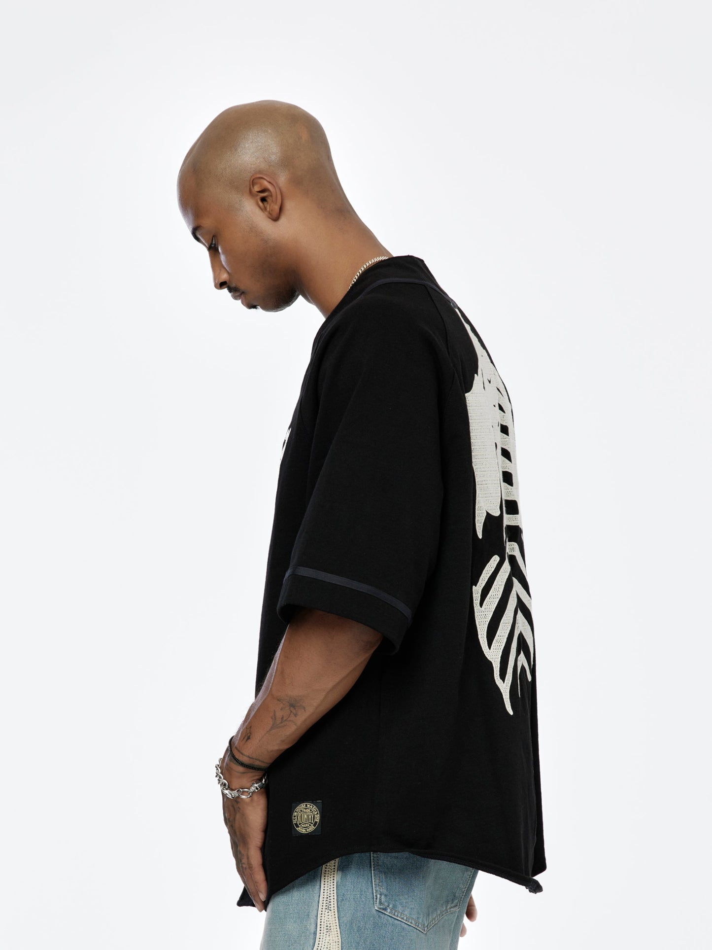Densed Jersey Baseball Bone Shirt (Black)