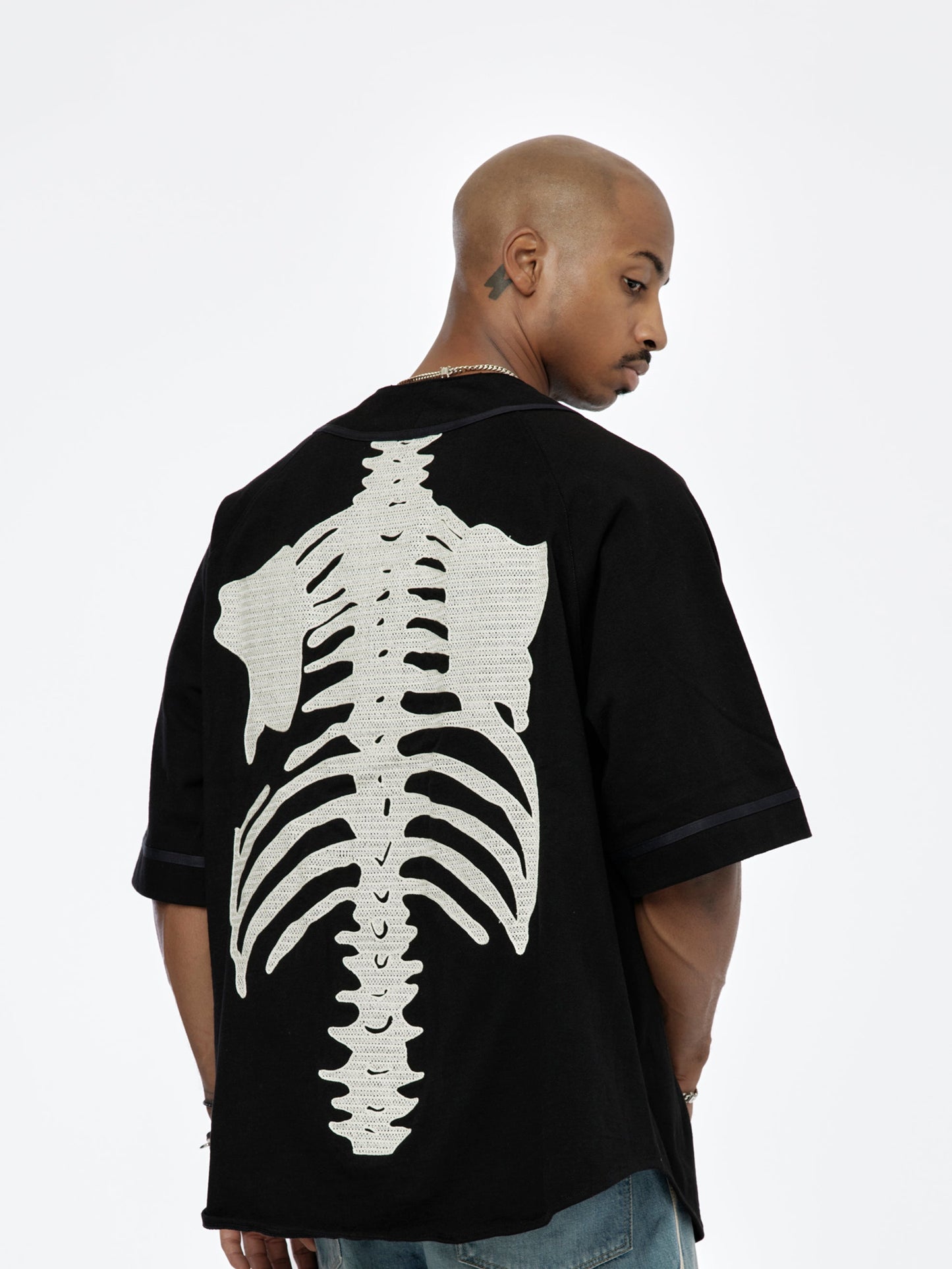 Densed Jersey Baseball Bone Shirt (Black)