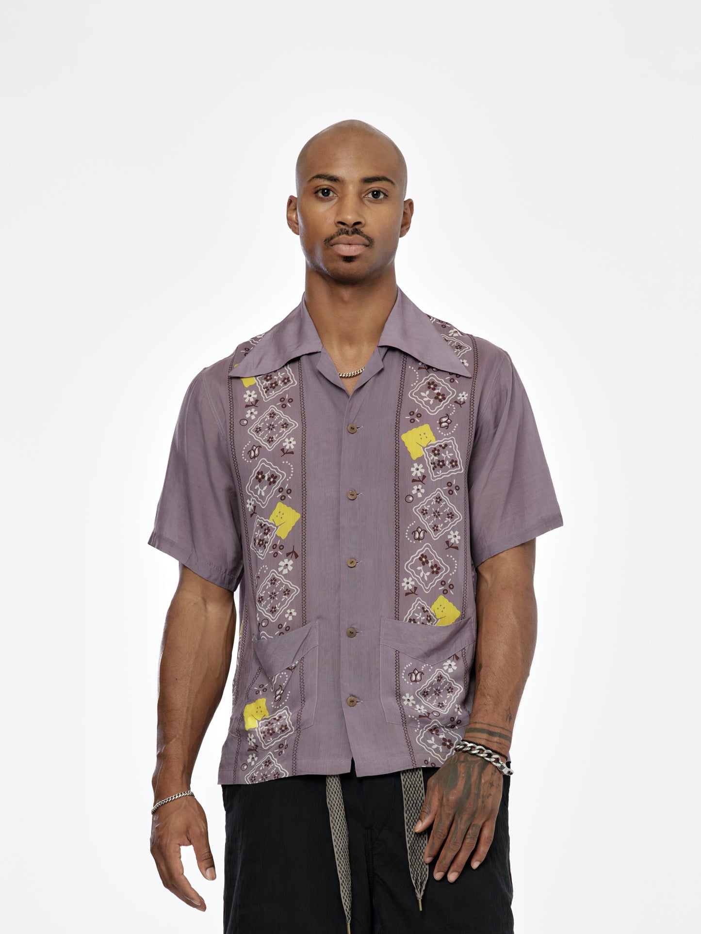 Silk Wrangle Peckish Cuba Shirt (Purple)