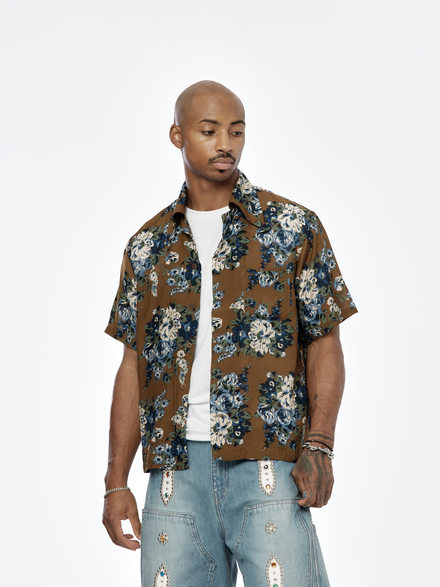 Champetre Maria Wrangle Aloha Shirt (Brown/Khaki)