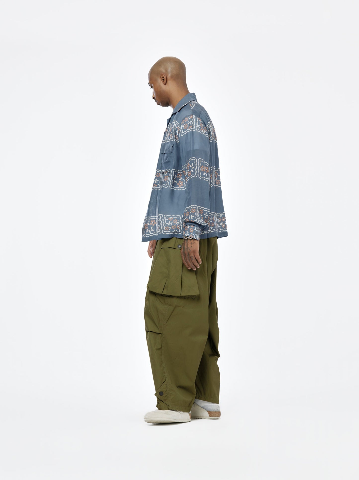 Silk Wrangle Cookie Collar Shirt (Blue)