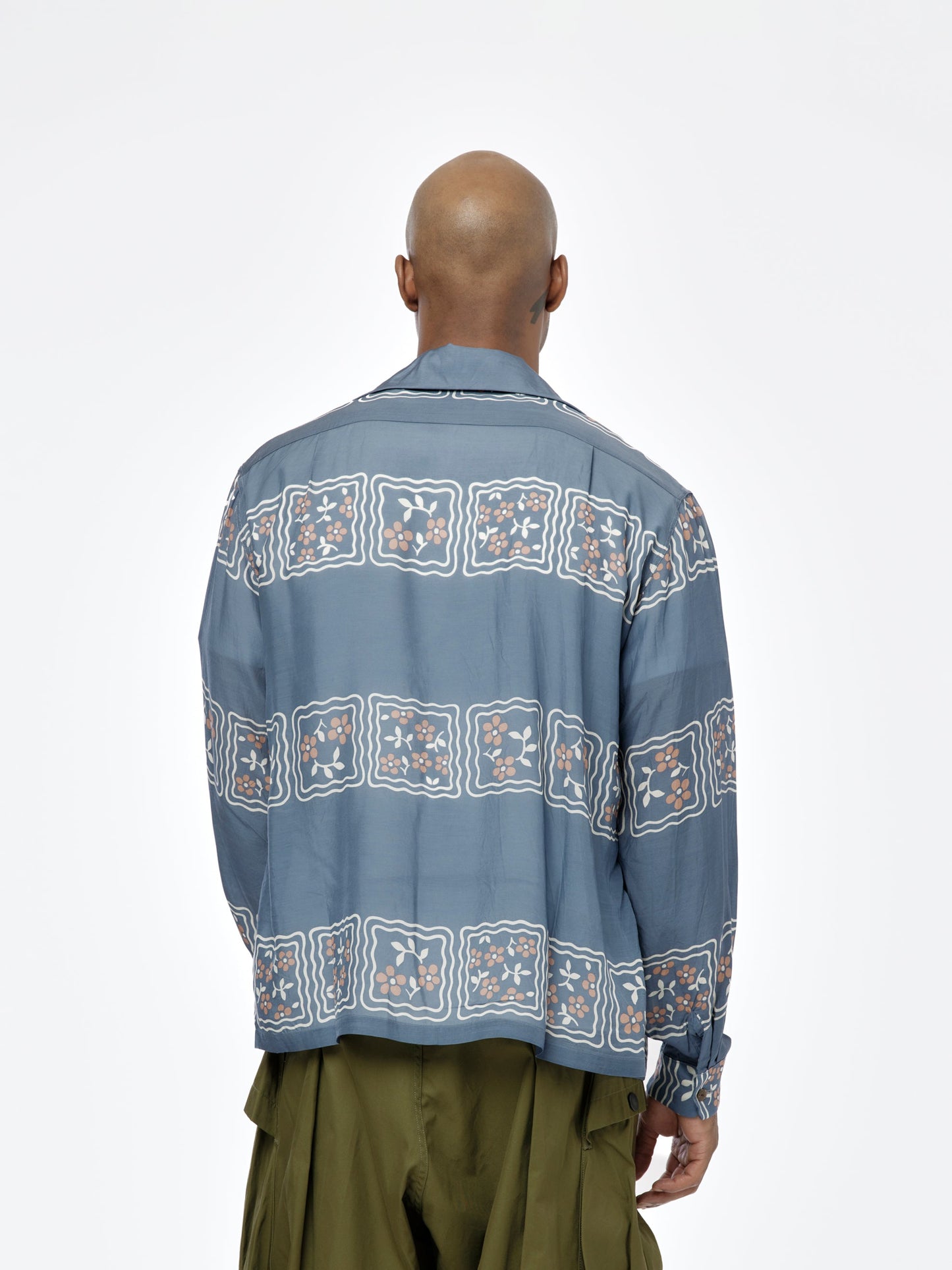 Silk Wrangle Cookie Collar Shirt (Blue)
