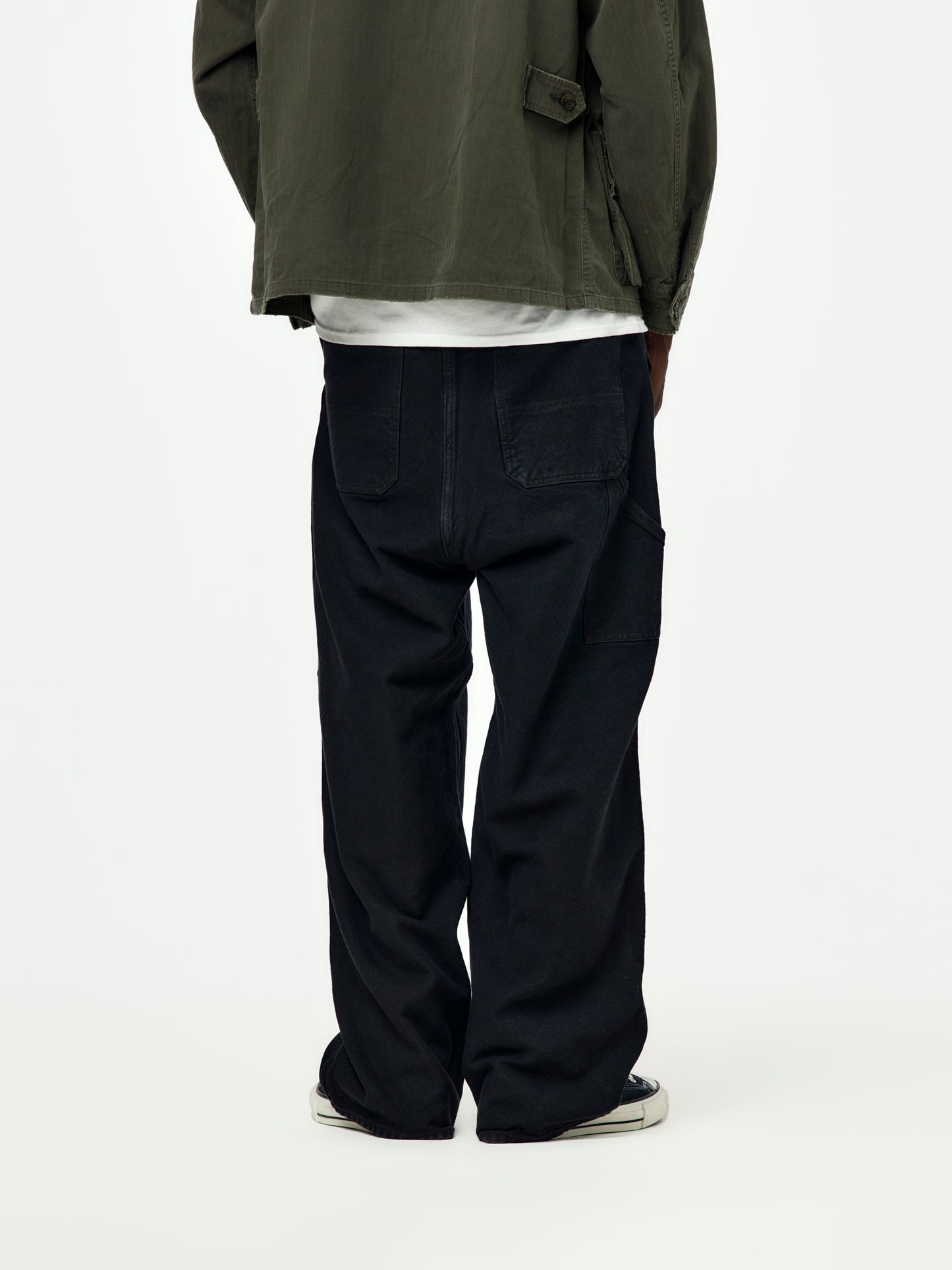 Vintage Silk Hemp Double Knee Pants (Black)