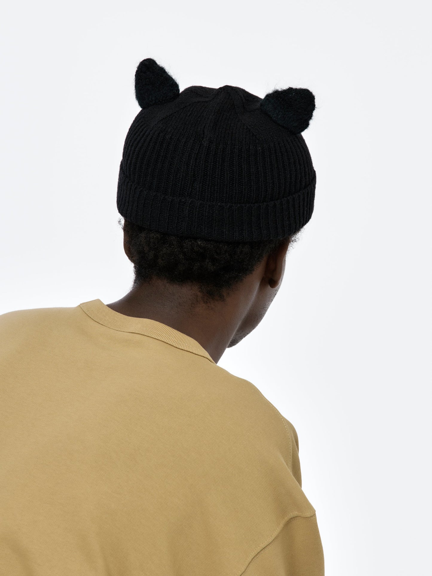 Mohair Ears Beanie (Black)