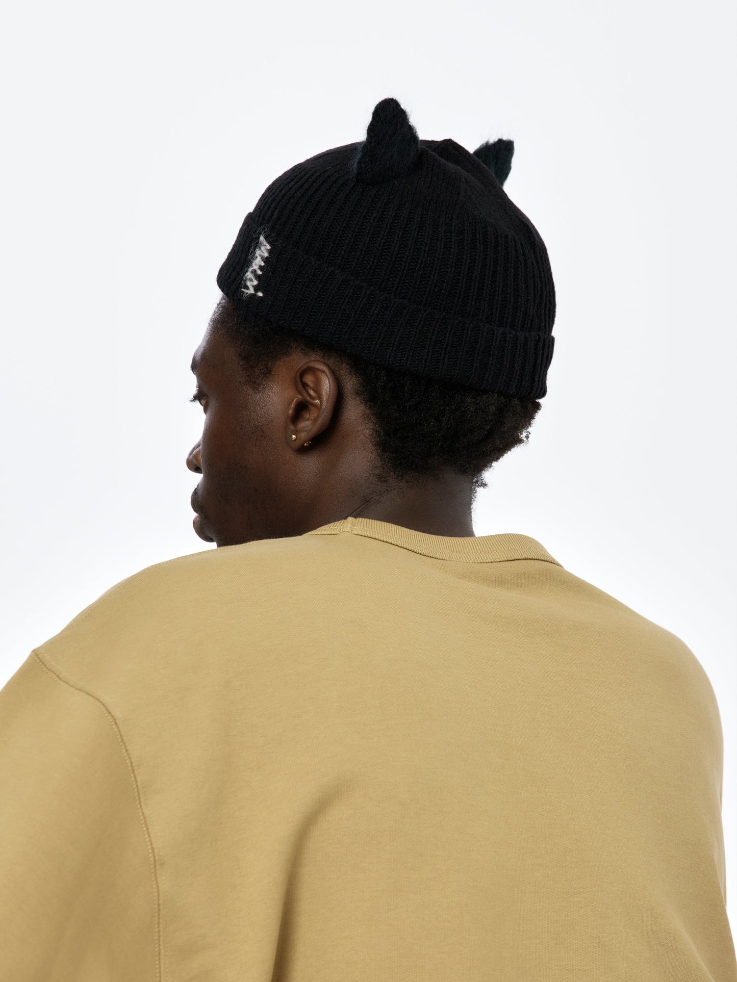 Mohair Ears Beanie (Black)
