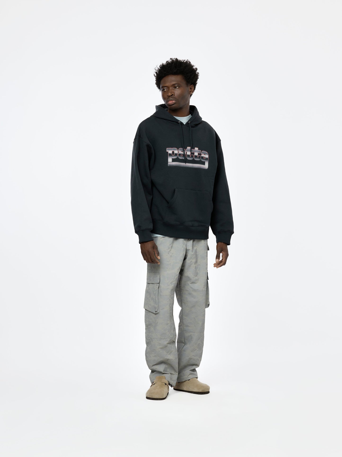 Metal Boxy Hooded Sweater (Moonless Night)