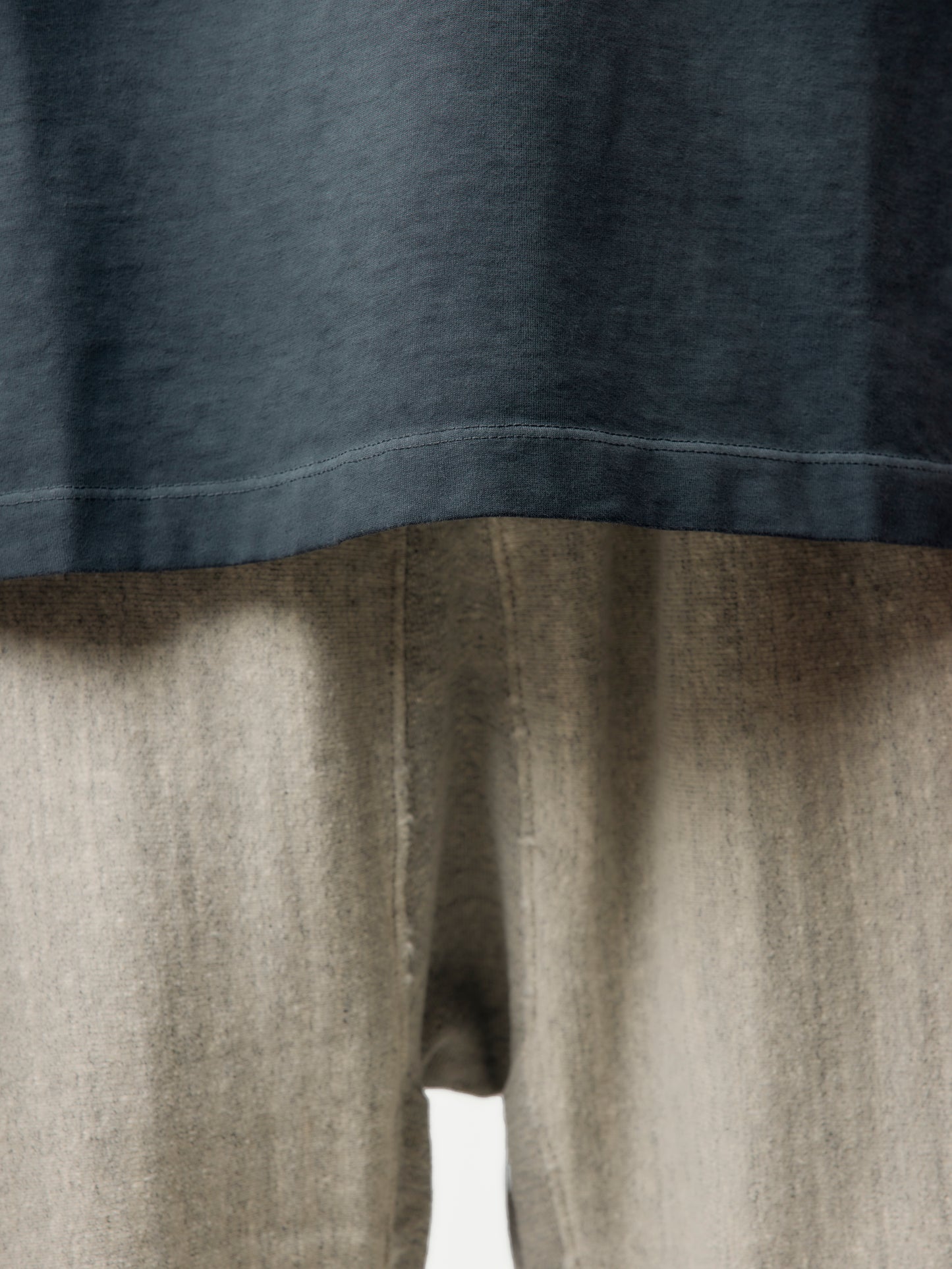 Recarded Yarn Fleece Pants (Grey Melange)