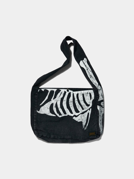 ボーン骨バッグ【新品未使用】KAPITAL 14ozブラックデニム BOOK BAG BONE