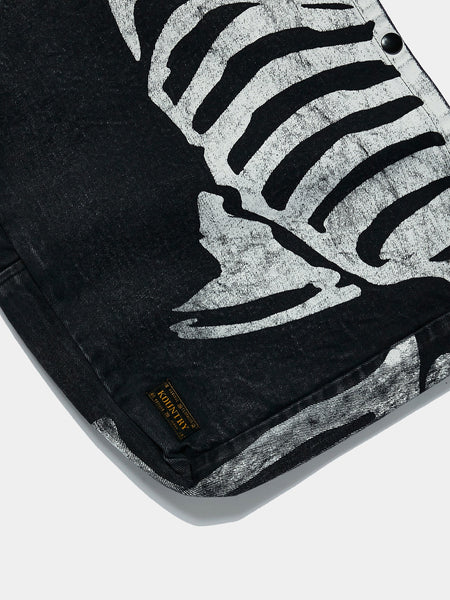 14oz Black Denim BOOK BAG (BONE)