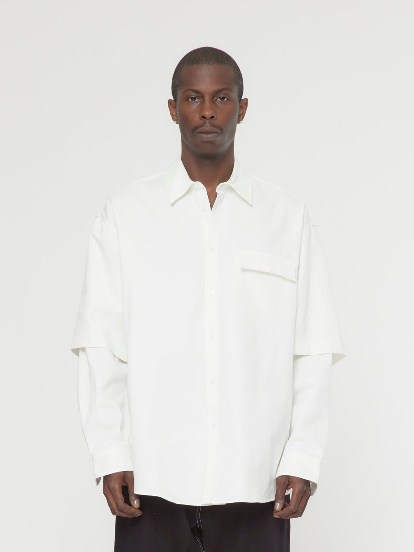 TWIN SLEEVE OVERSHIRT (White)