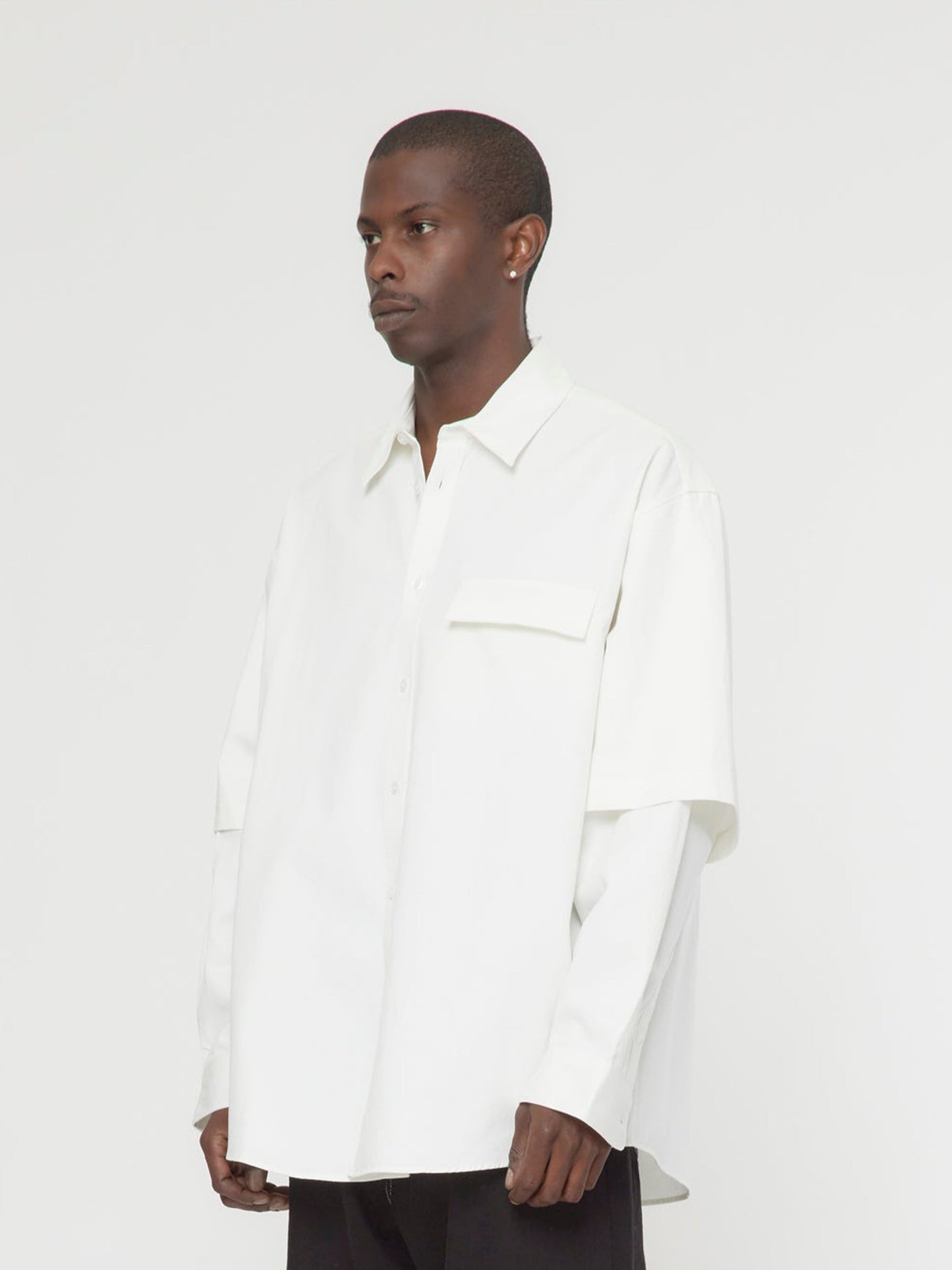 TWIN SLEEVE OVERSHIRT (White)