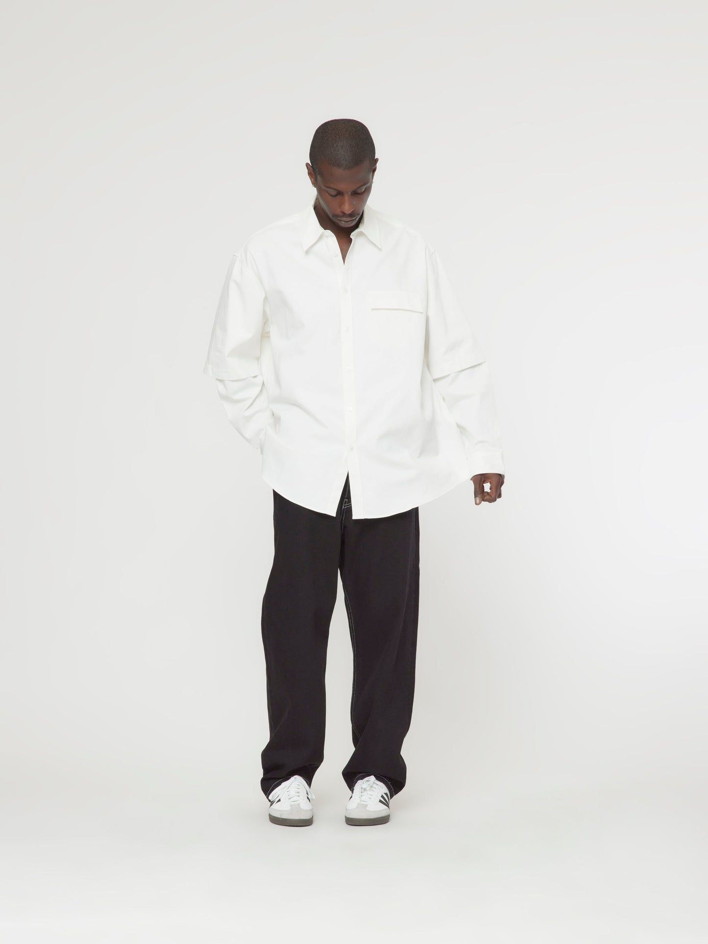 TWIN SLEEVE OVERSHIRT (White)