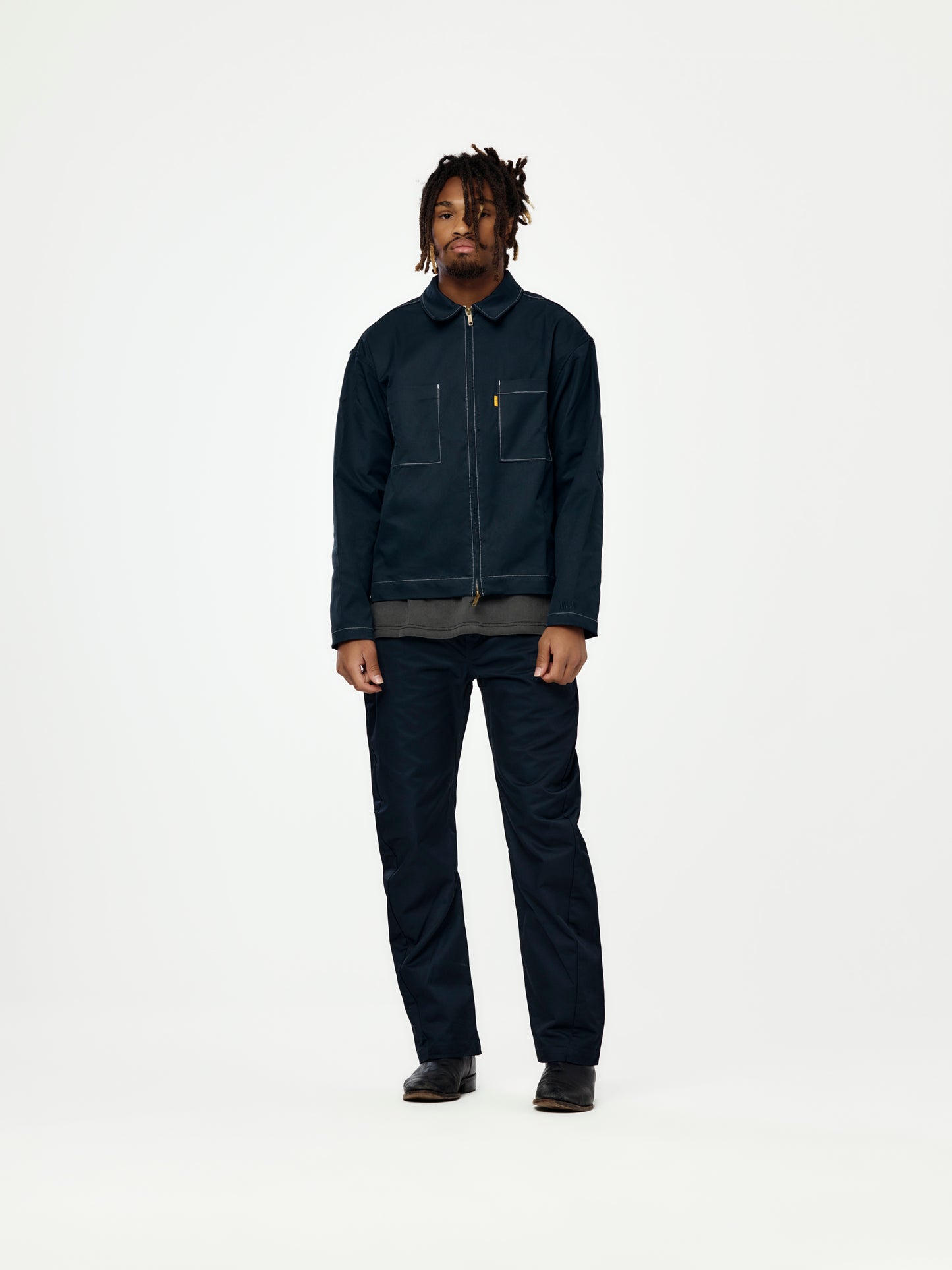 Stacey Zip Shirt (Navy)