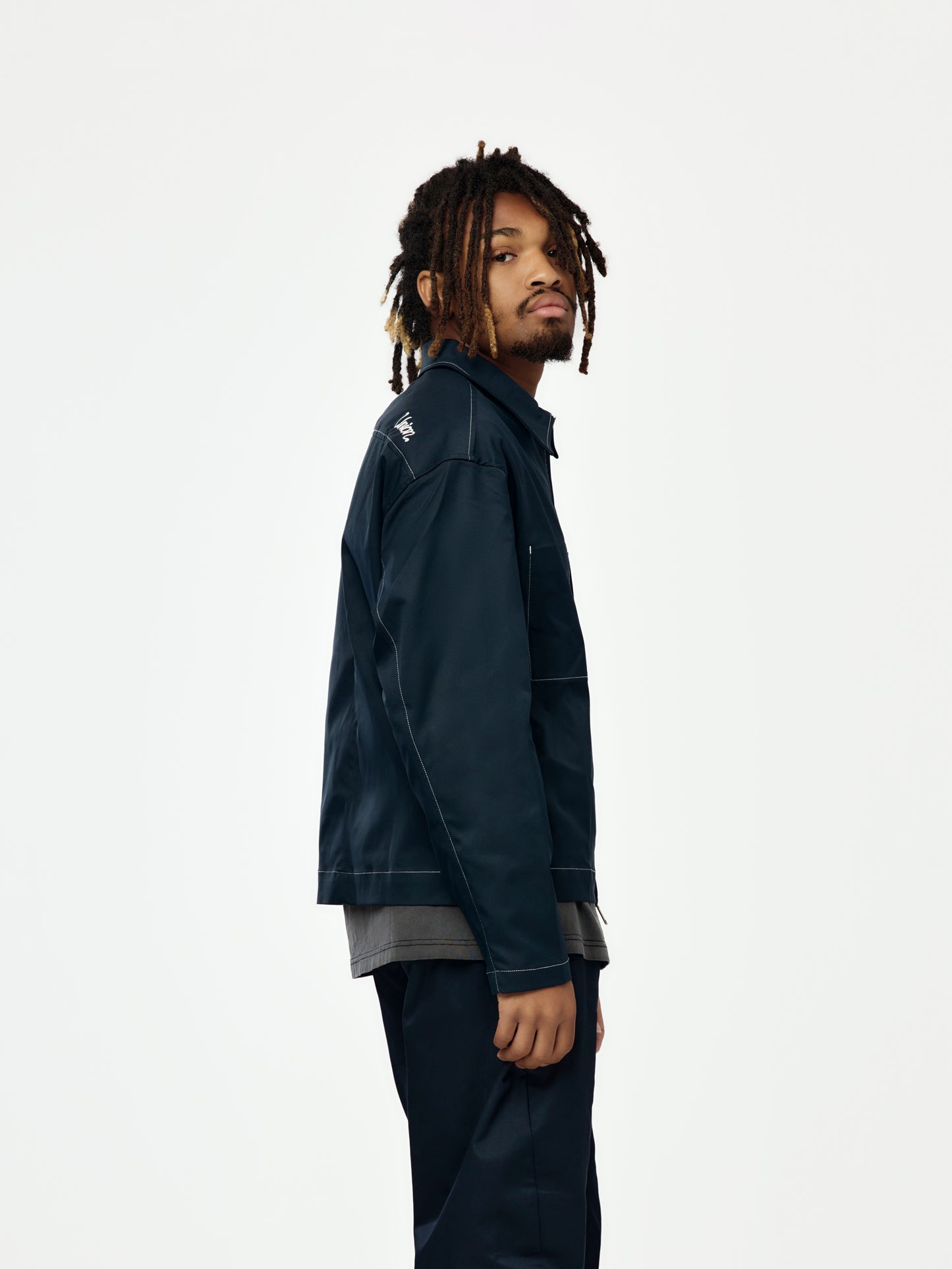 Stacey Zip Shirt (Navy)