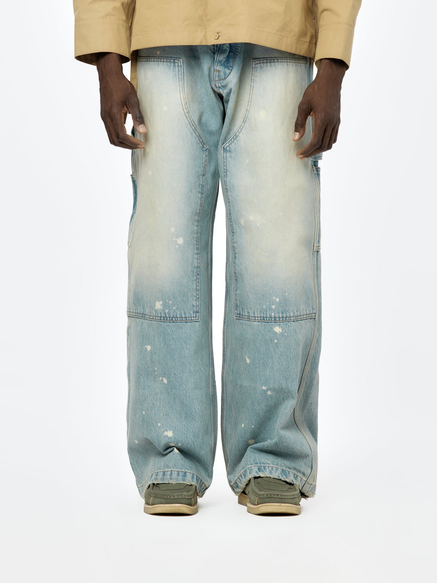DENIM WIDE LEG CARPENTER (Washed Indigo)