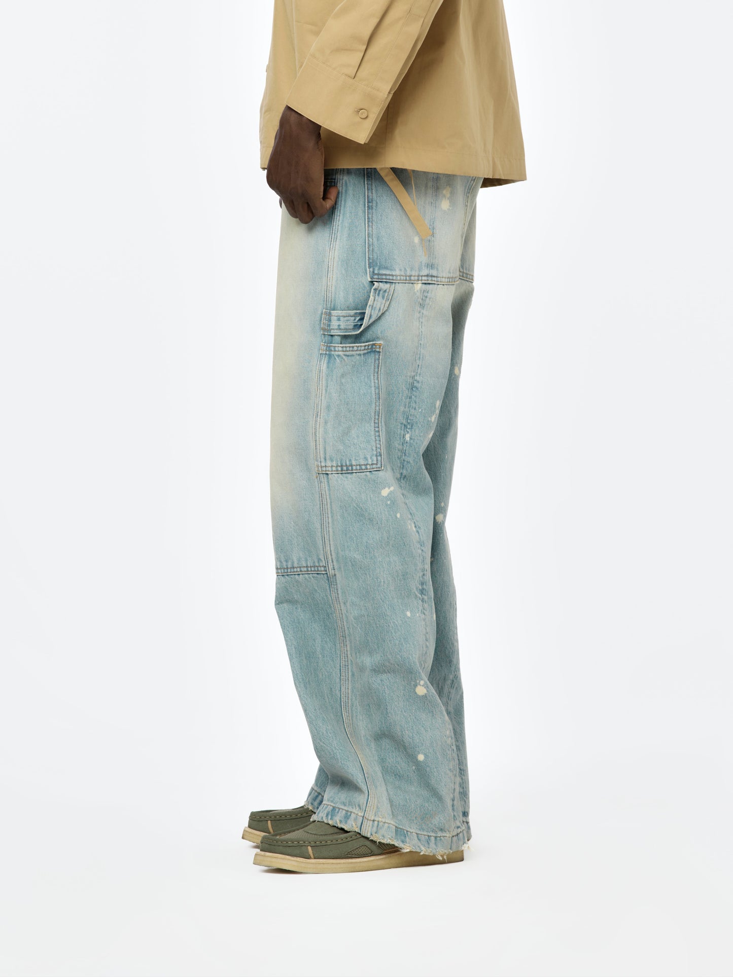 DENIM WIDE LEG CARPENTER (Washed Indigo)