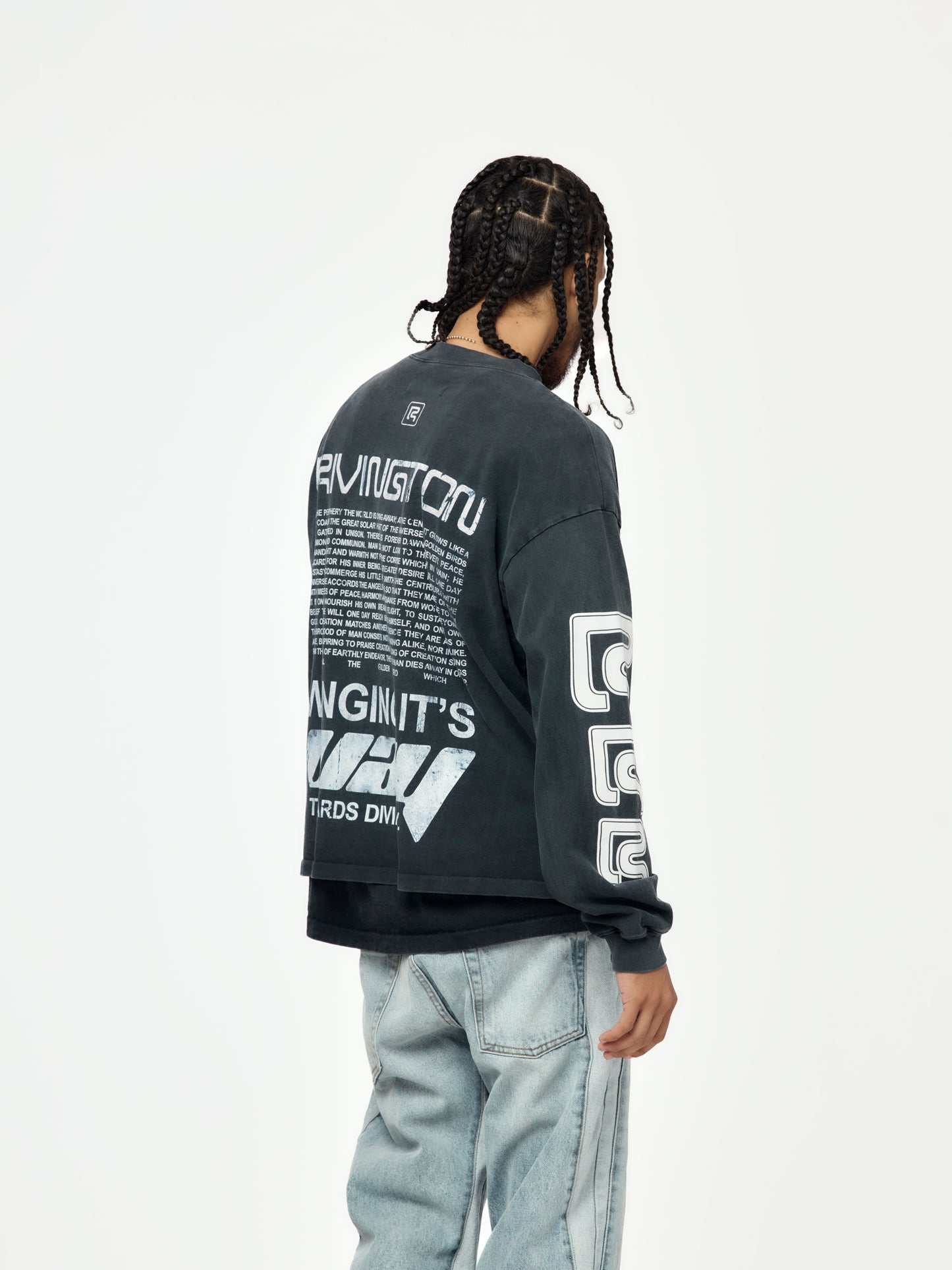 Divinity Paper Garden LS Tee (Faded Black)