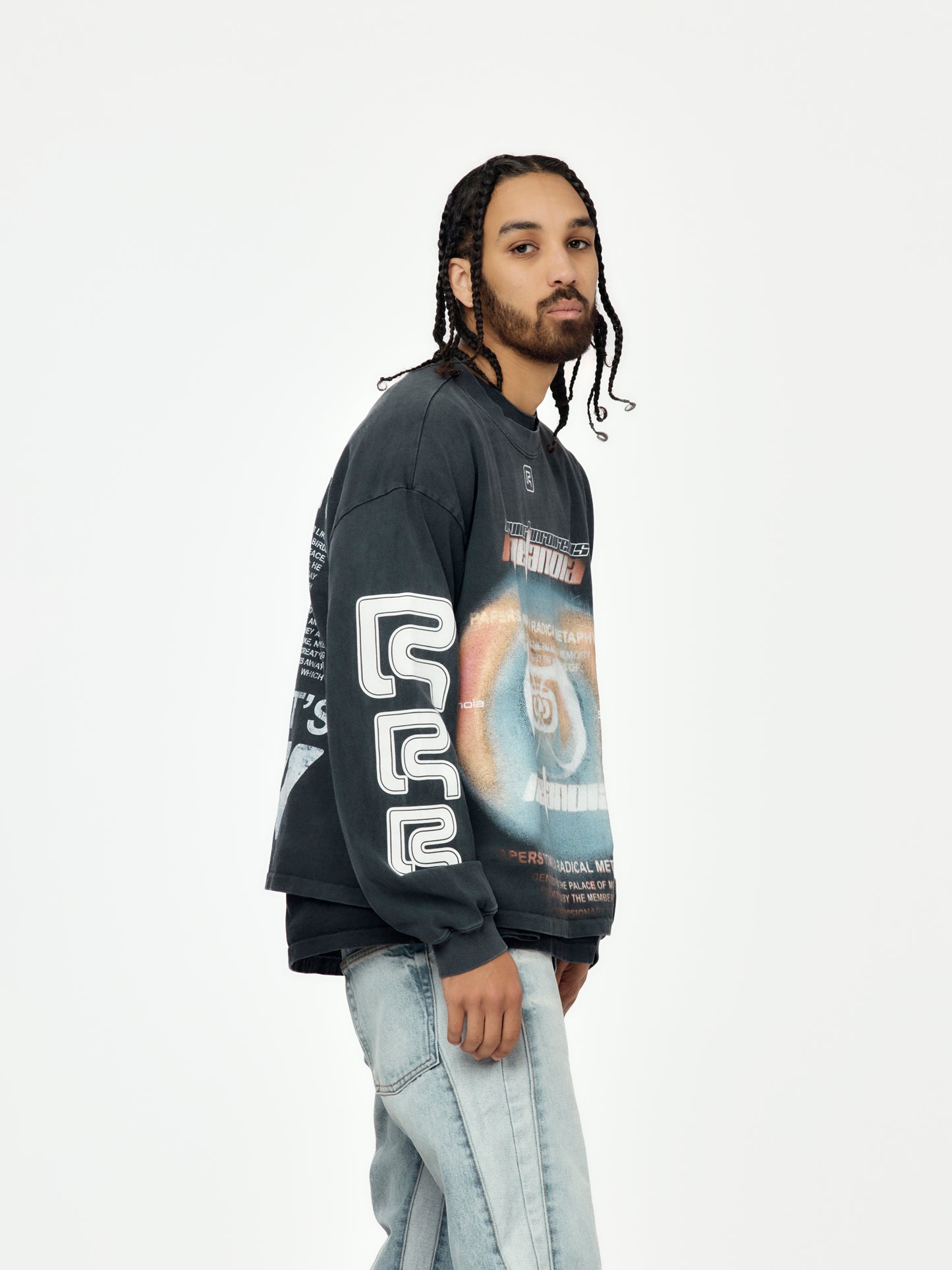 Divinity Paper Garden LS Tee (Faded Black)