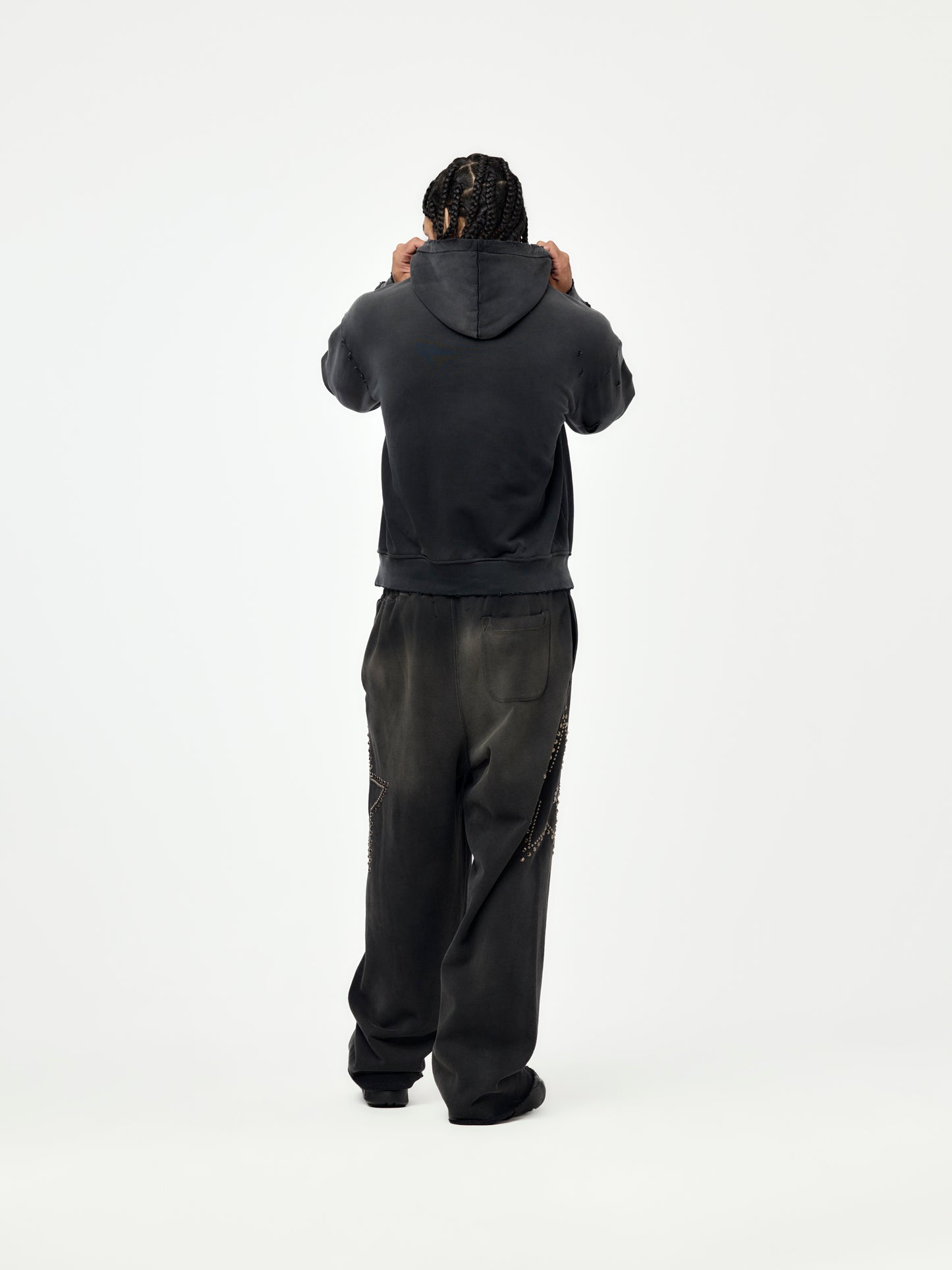 Elliott Zip Up Hoodie (Washed Black)