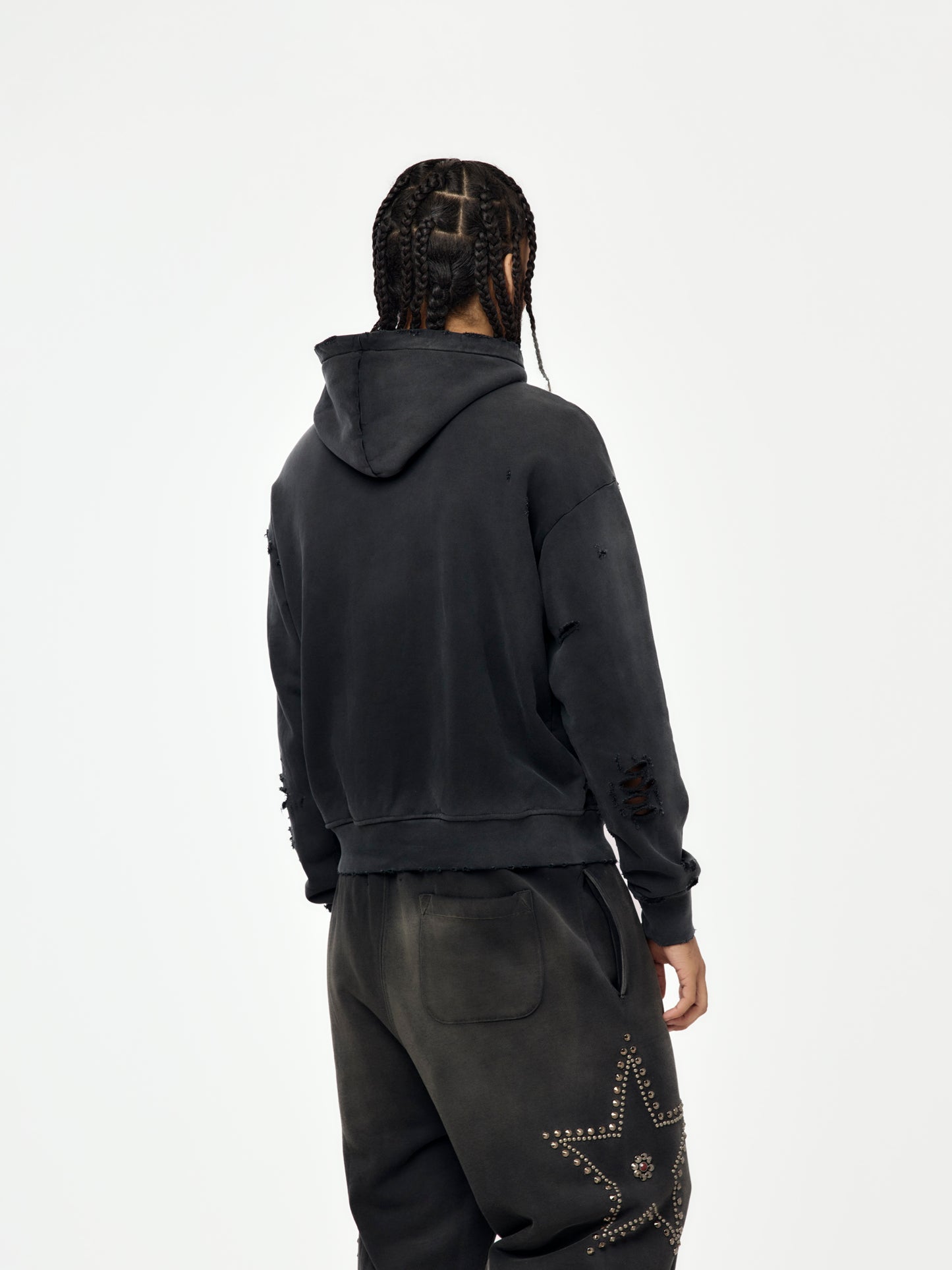 Elliott Zip Up Hoodie (Washed Black)