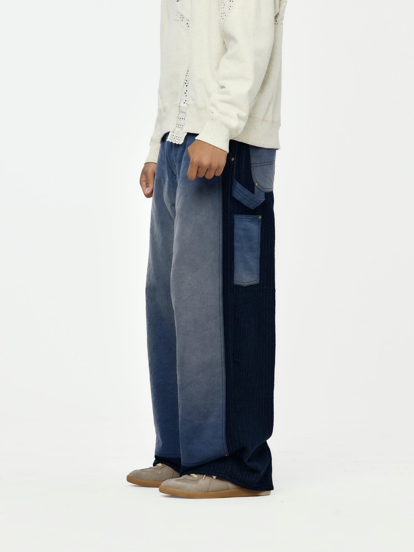 Vintage Effect Work Pants (Blue)