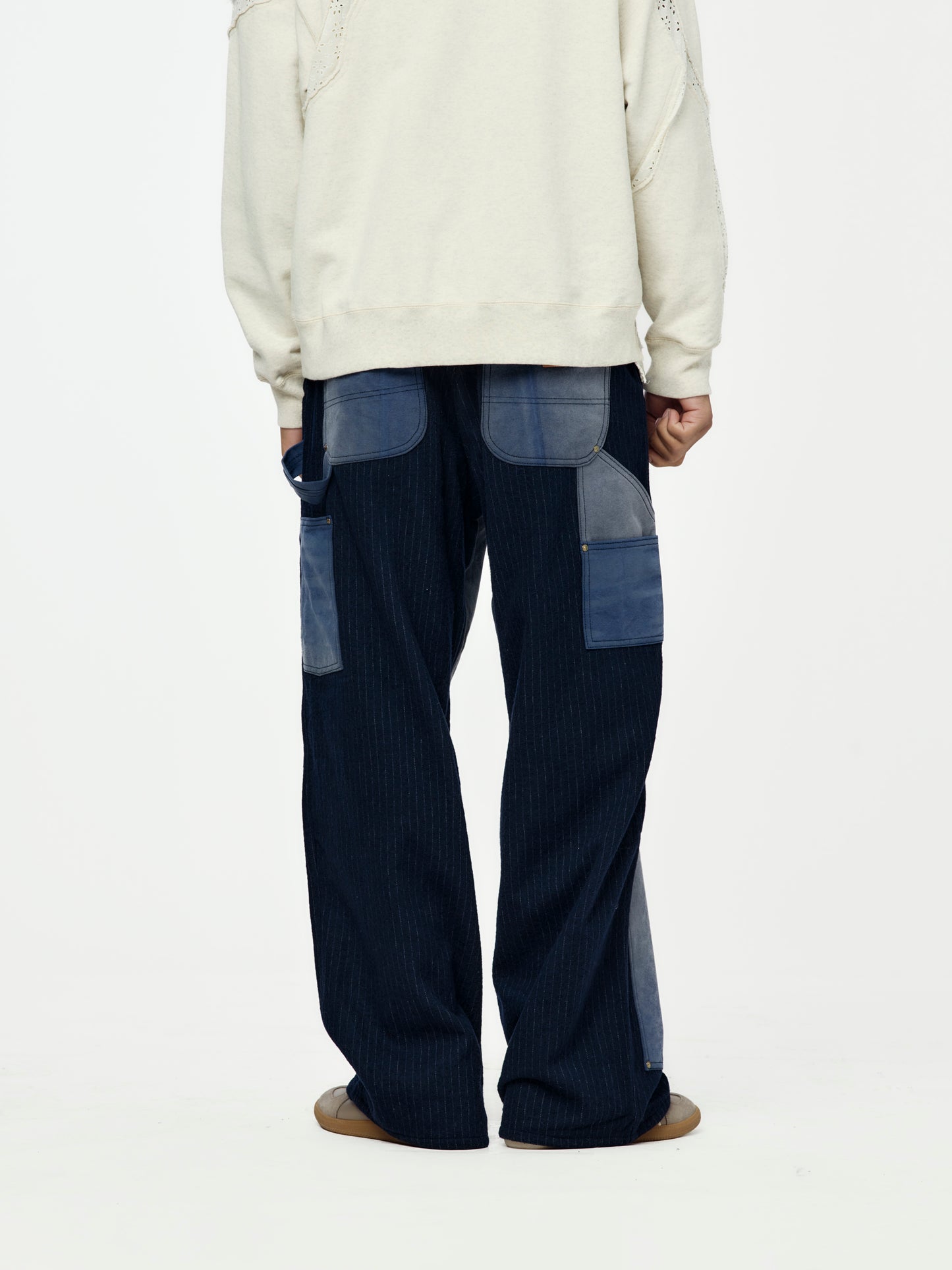 Vintage Effect Work Pants (Blue)