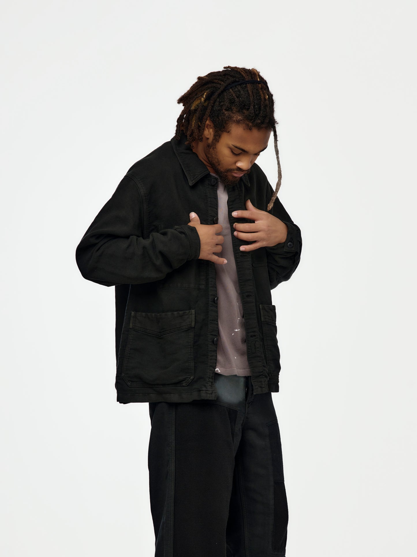 TRAVAIL COVERALL MOLESKIN (DMGD BLACK)