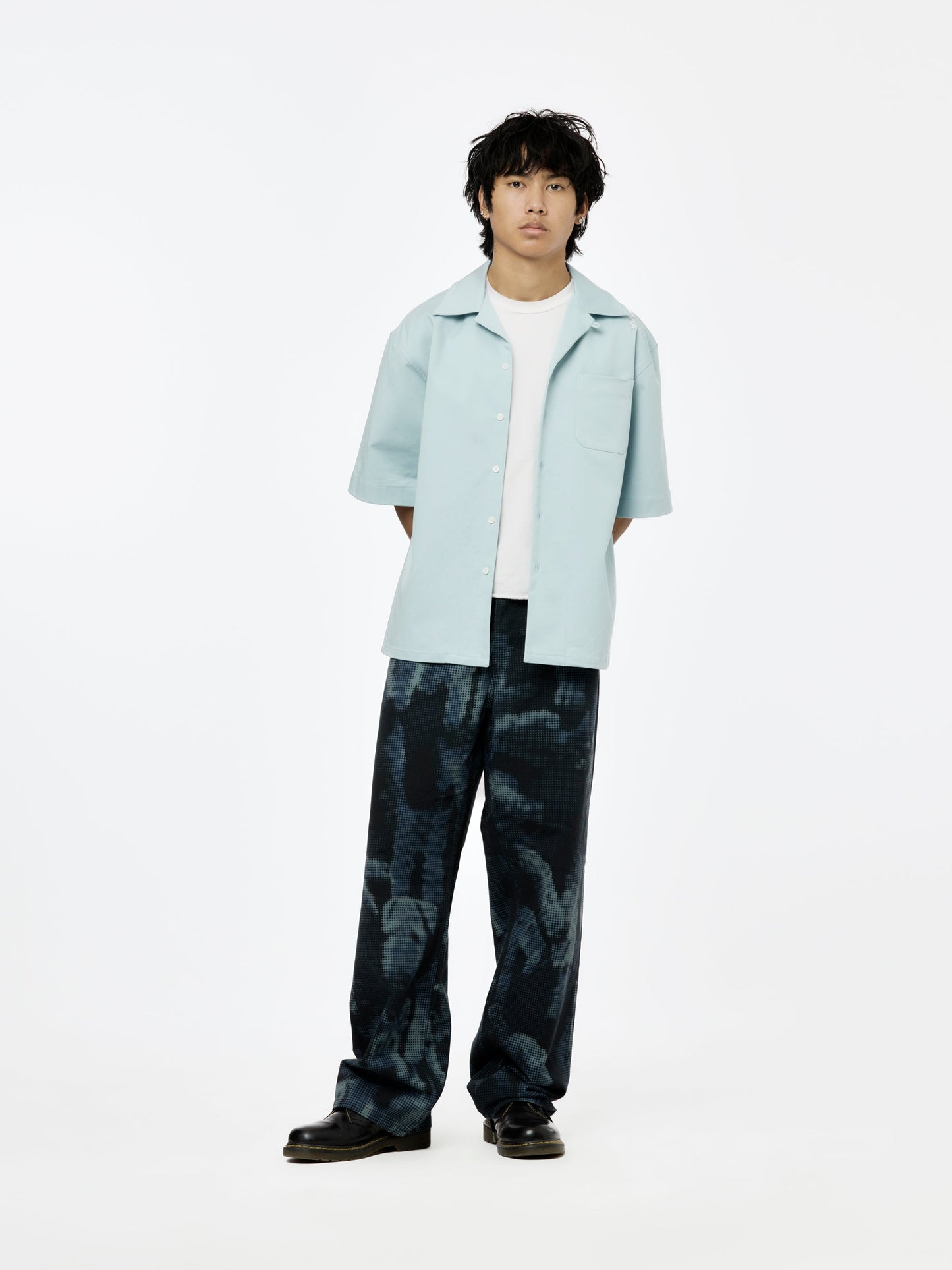 Short Sleeve Bowling Shirt (Leaden Blue)