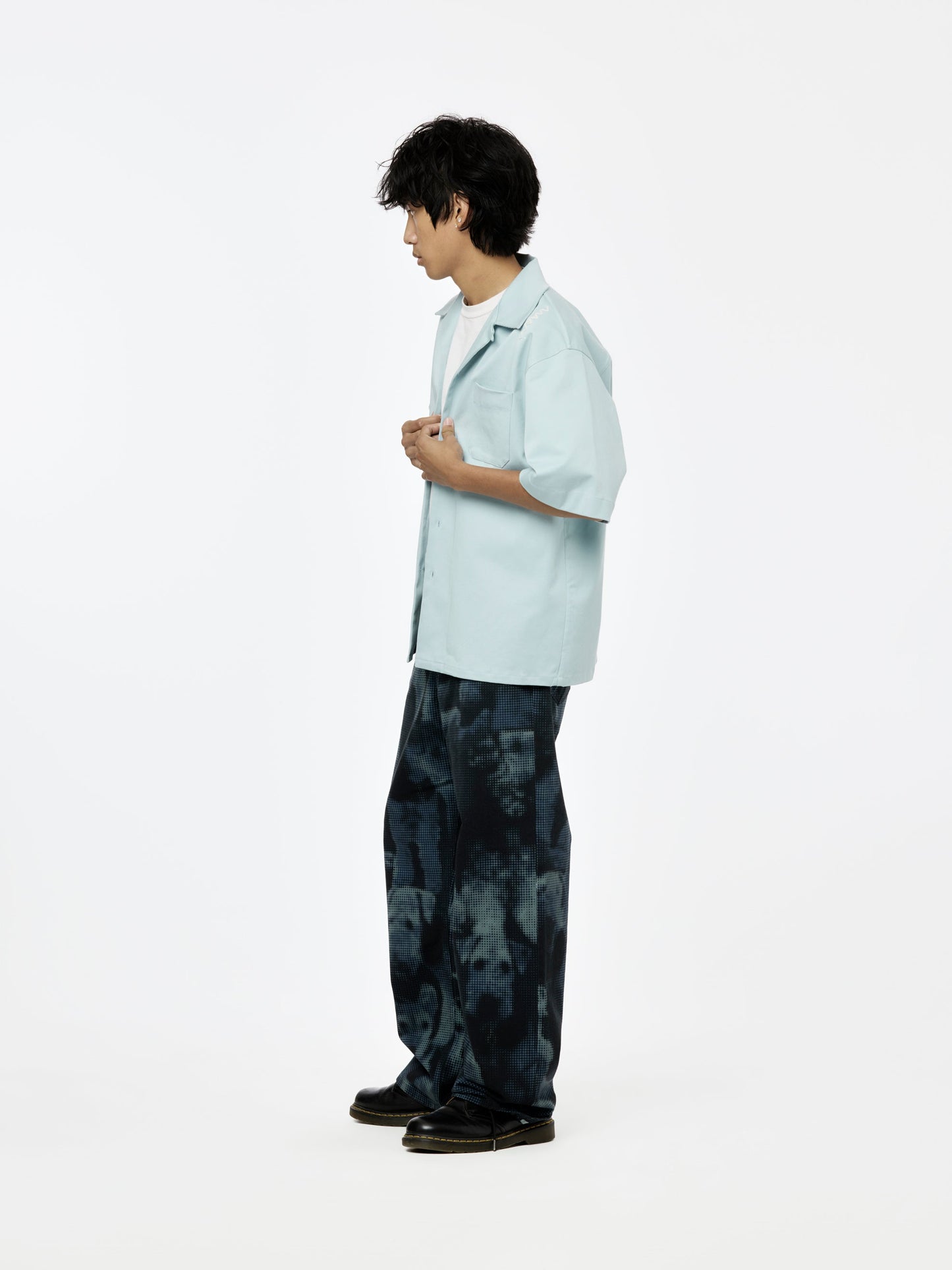 Short Sleeve Bowling Shirt (Leaden Blue)