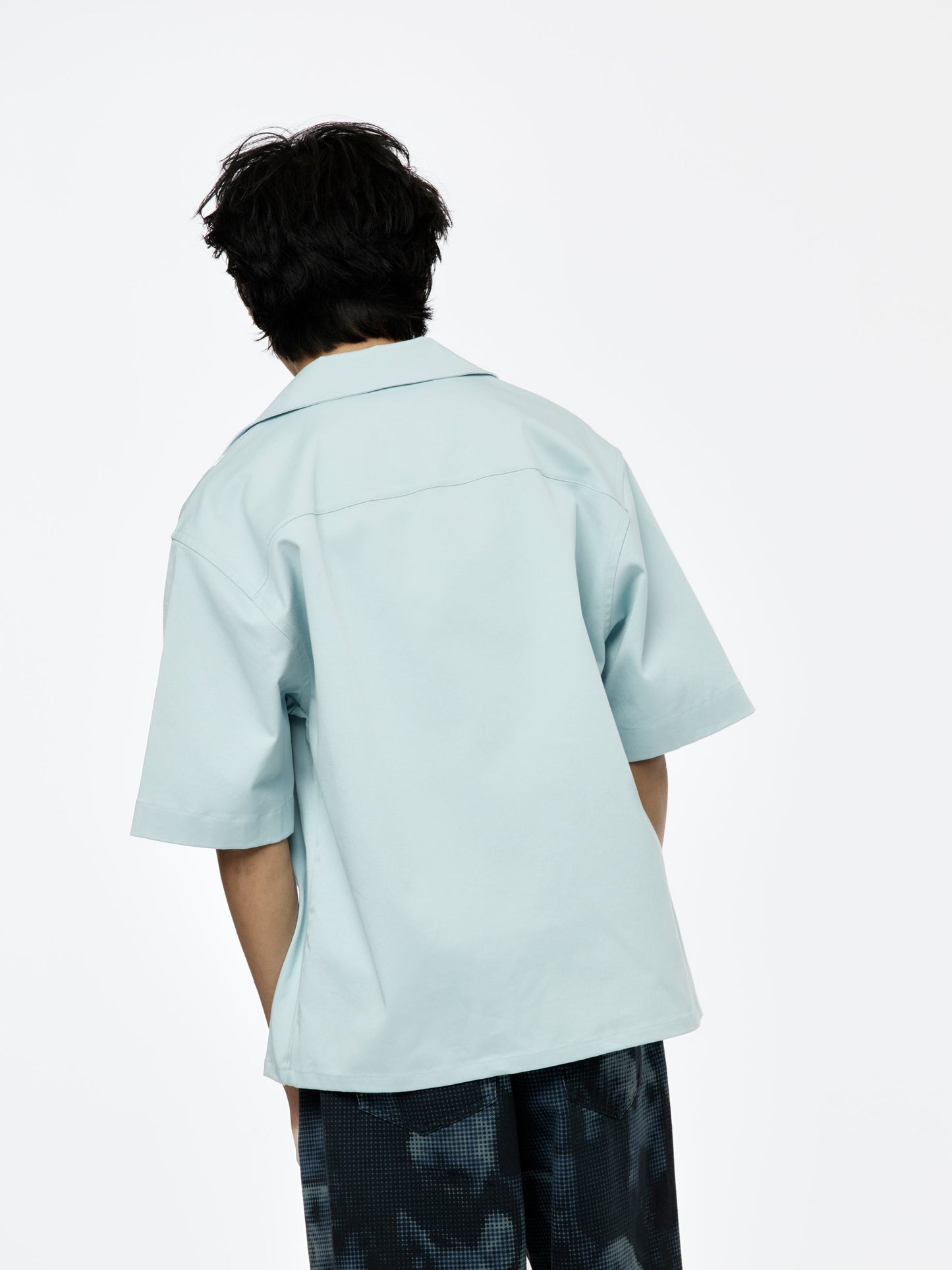 Short Sleeve Bowling Shirt (Leaden Blue)