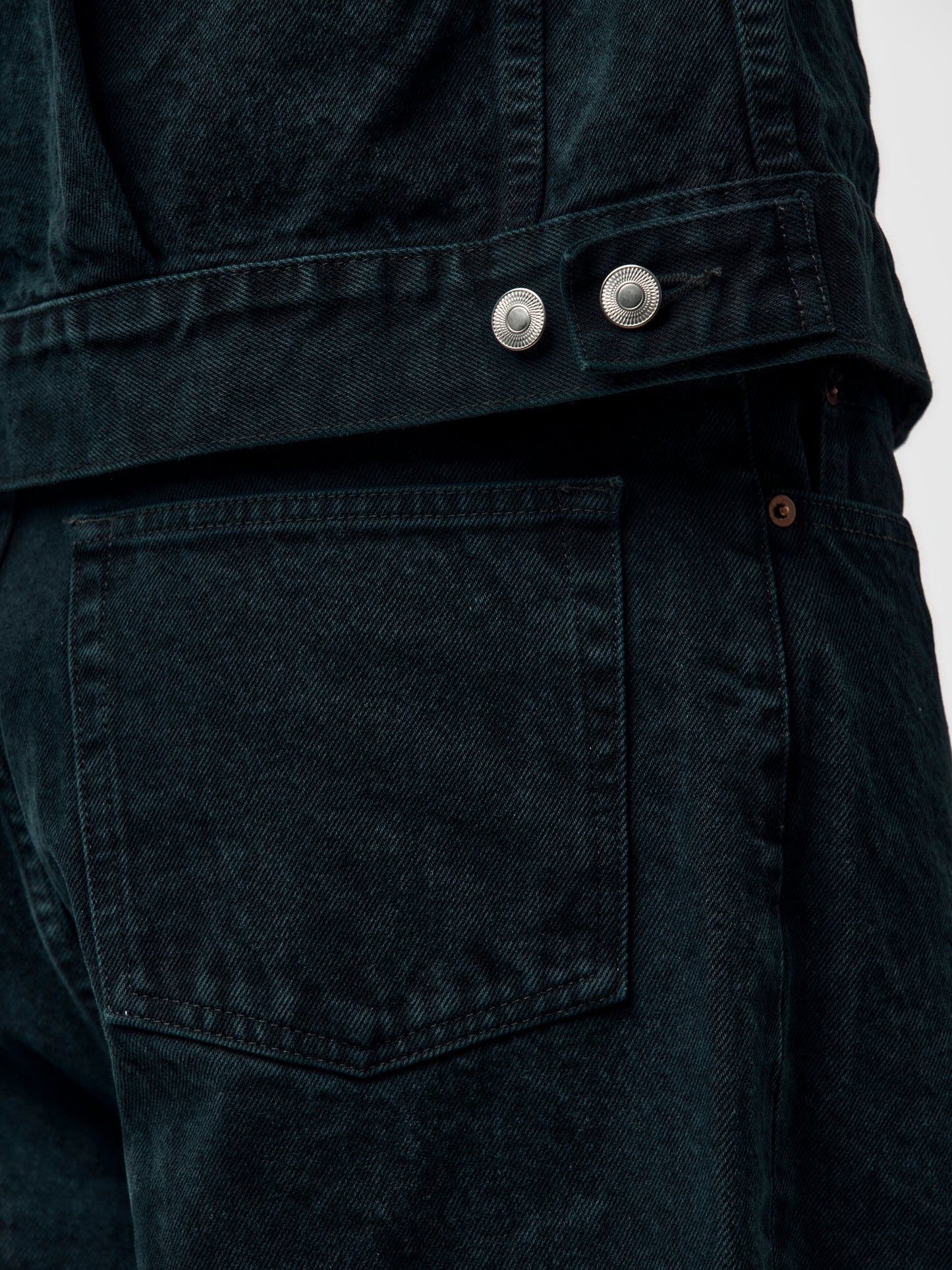 Black Washed Wide Denim Pants (Black)