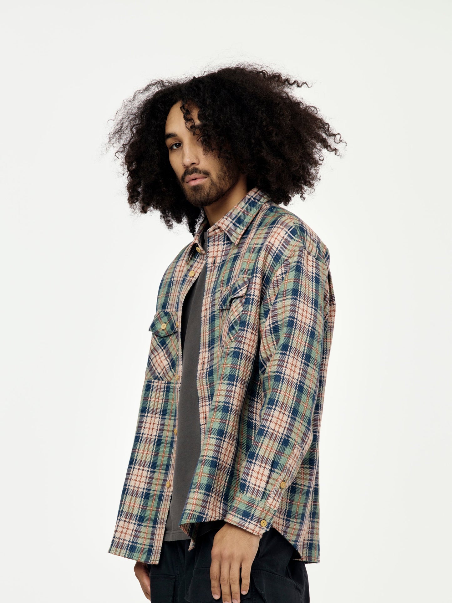 LUMBER CHECK L/S (Navy)
