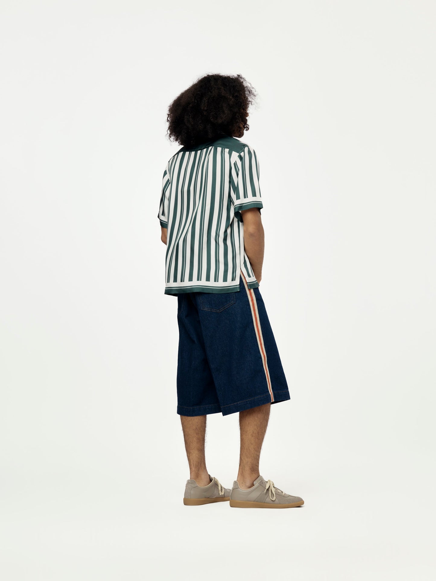 June Bowling Shirt (Ivory/Green)