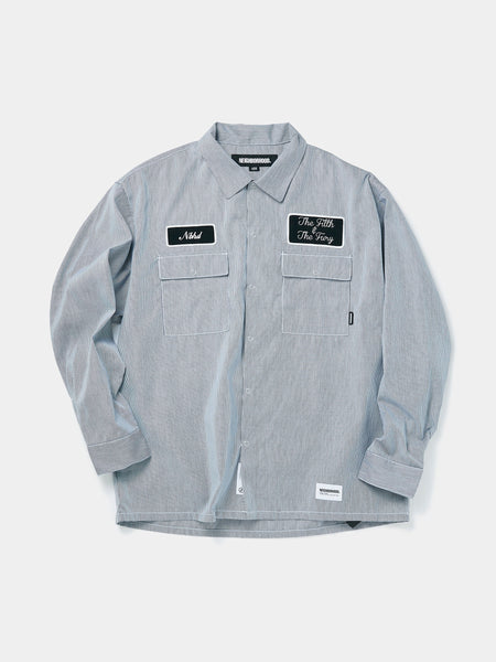 Buy Neighborhood STRIPE WORK SHIRT LS (BLUE) Online at