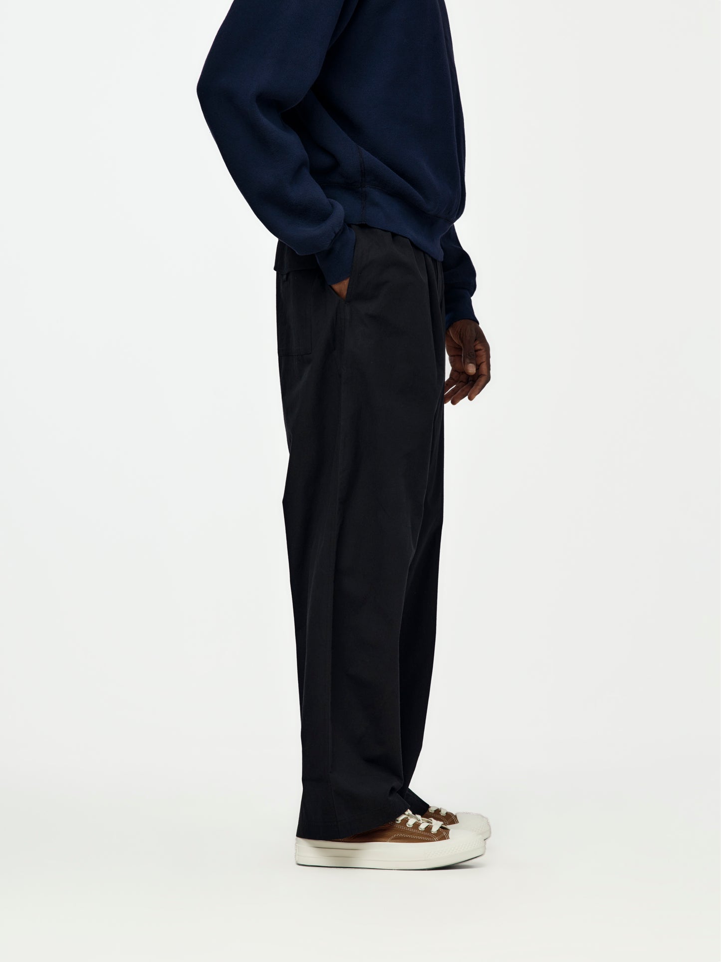 Trow Drawstring Waist Pants (Black)