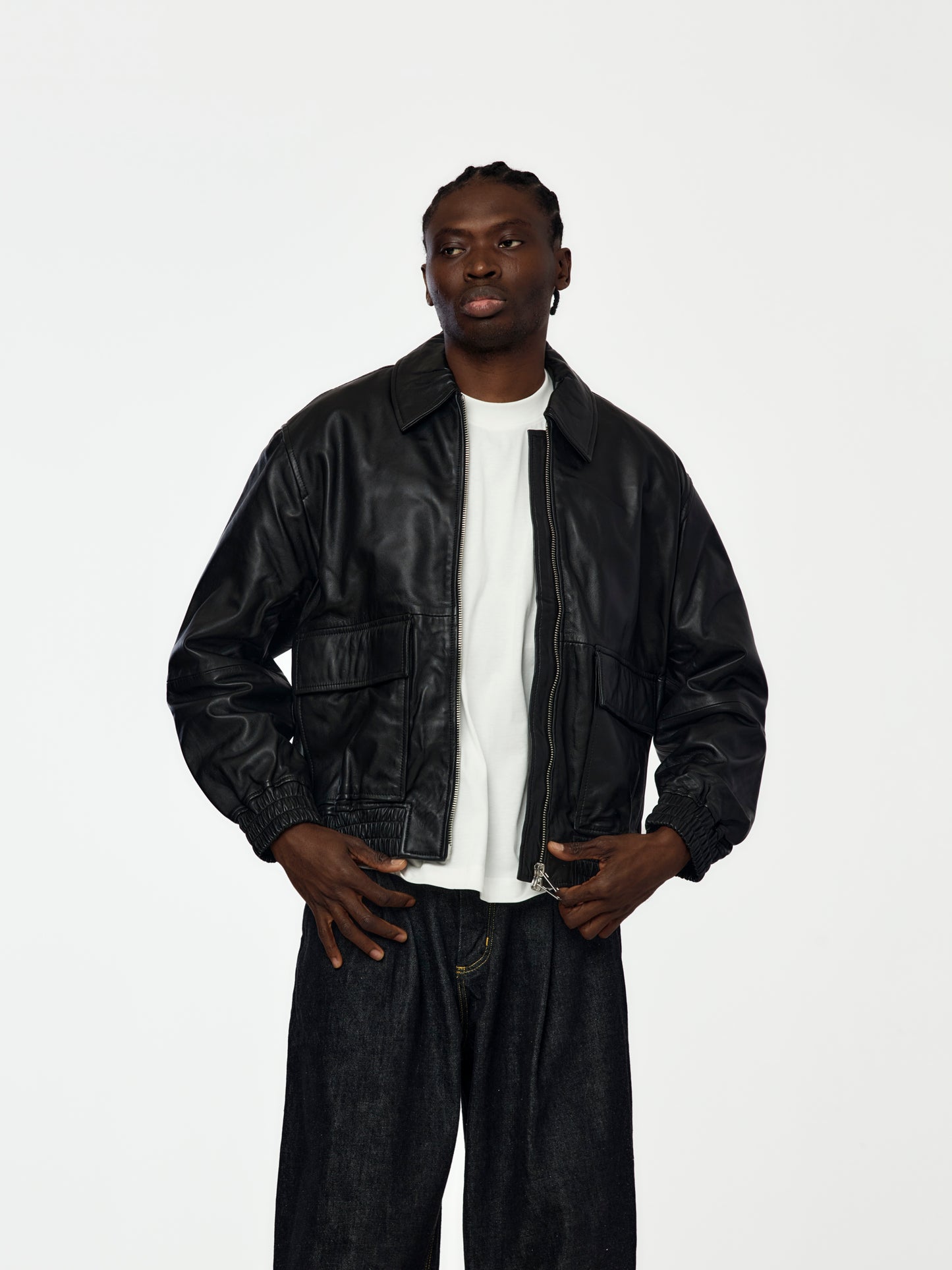 Piston Leather Bomber (Black)