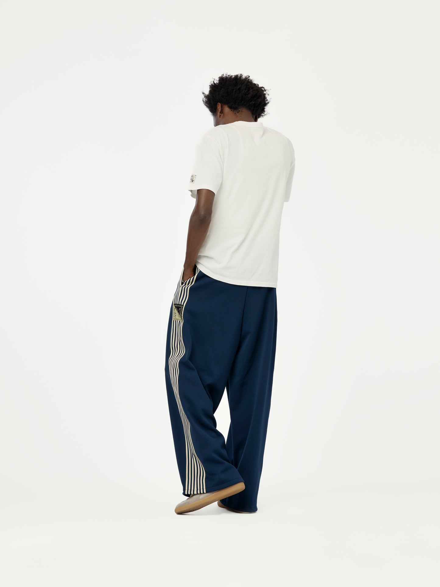 Smooth Jersey Stantman&woman Baggy Truck Pants (Banner Stripe) (Navy)