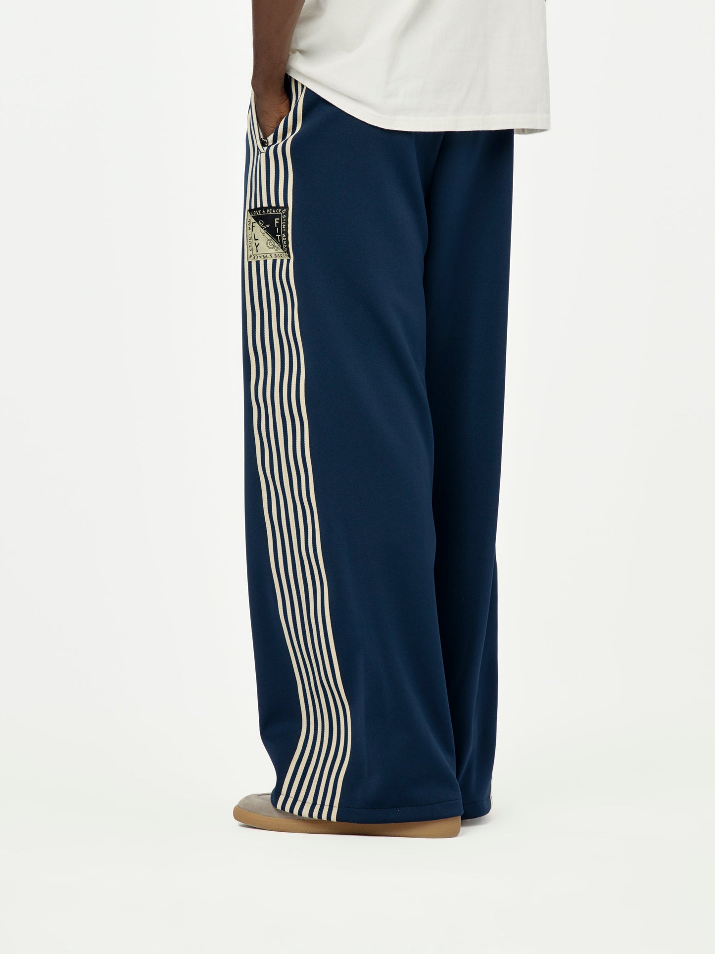 Smooth Jersey Stantman&woman Baggy Truck Pants (Banner Stripe) (Navy)