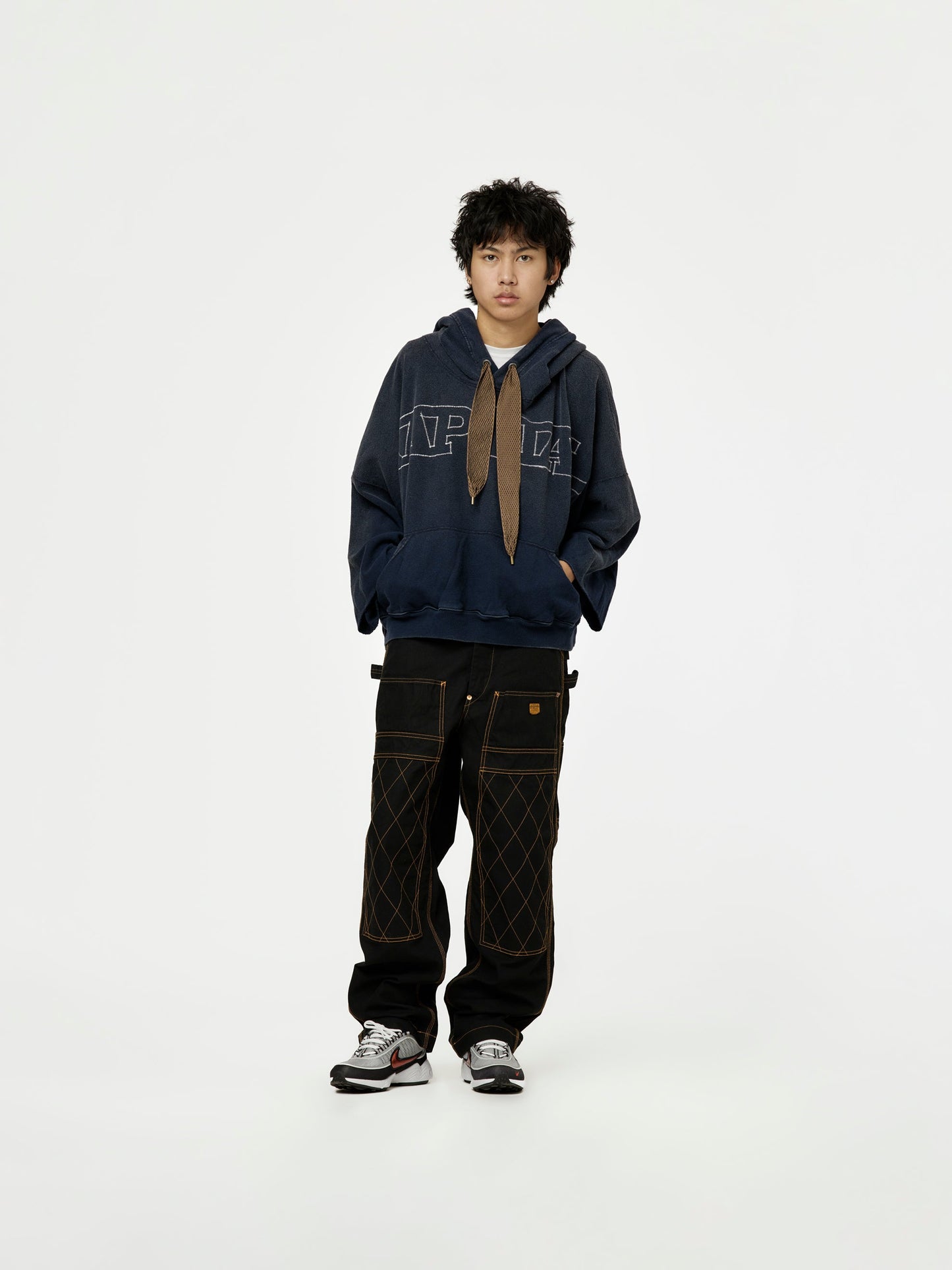 SWT Knit DEVIL Hoodie (Kapital Embroidery) (Navy)