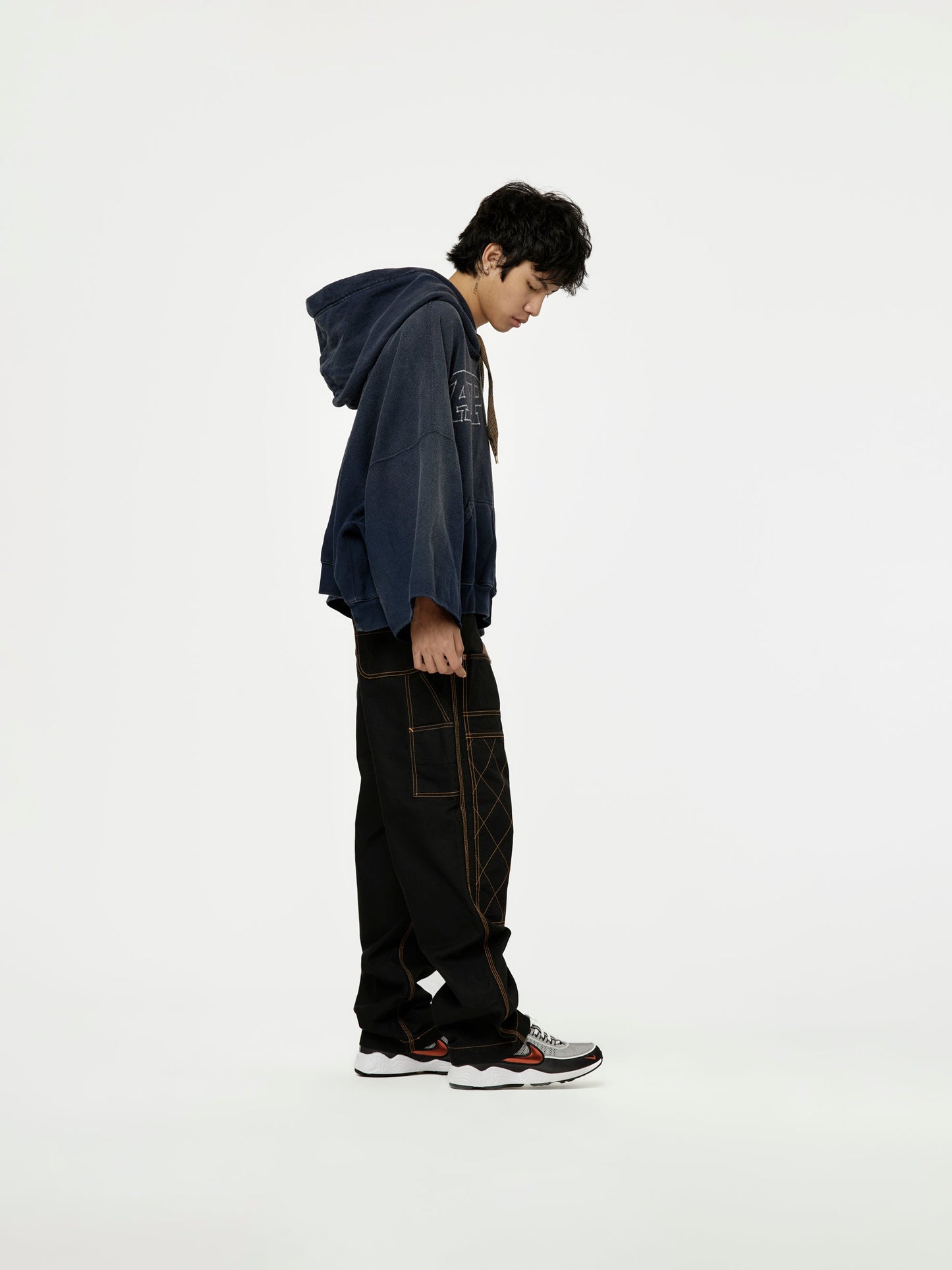 SWT Knit DEVIL Hoodie (Kapital Embroidery) (Navy)