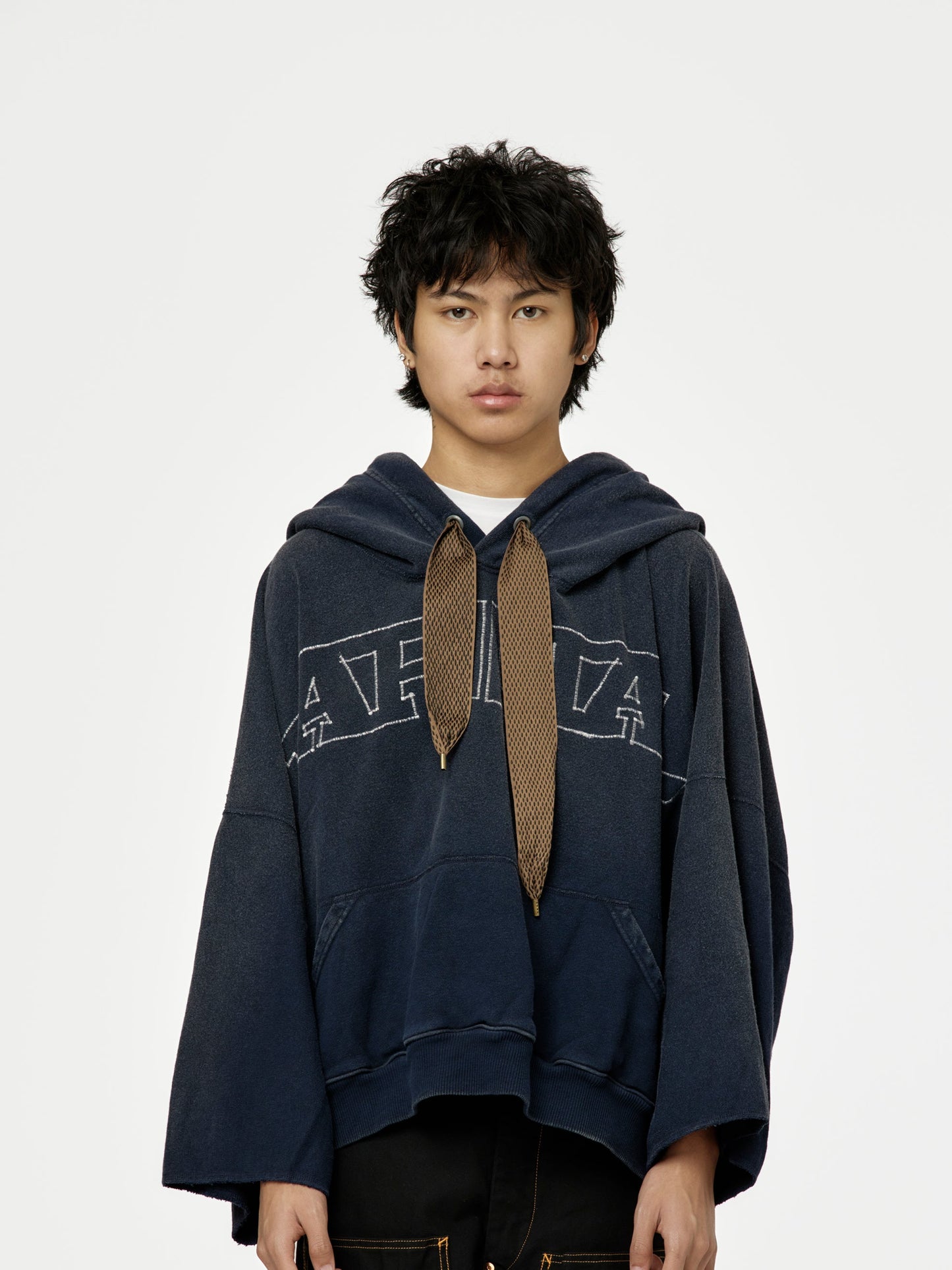 SWT Knit DEVIL Hoodie (Kapital Embroidery) (Navy)