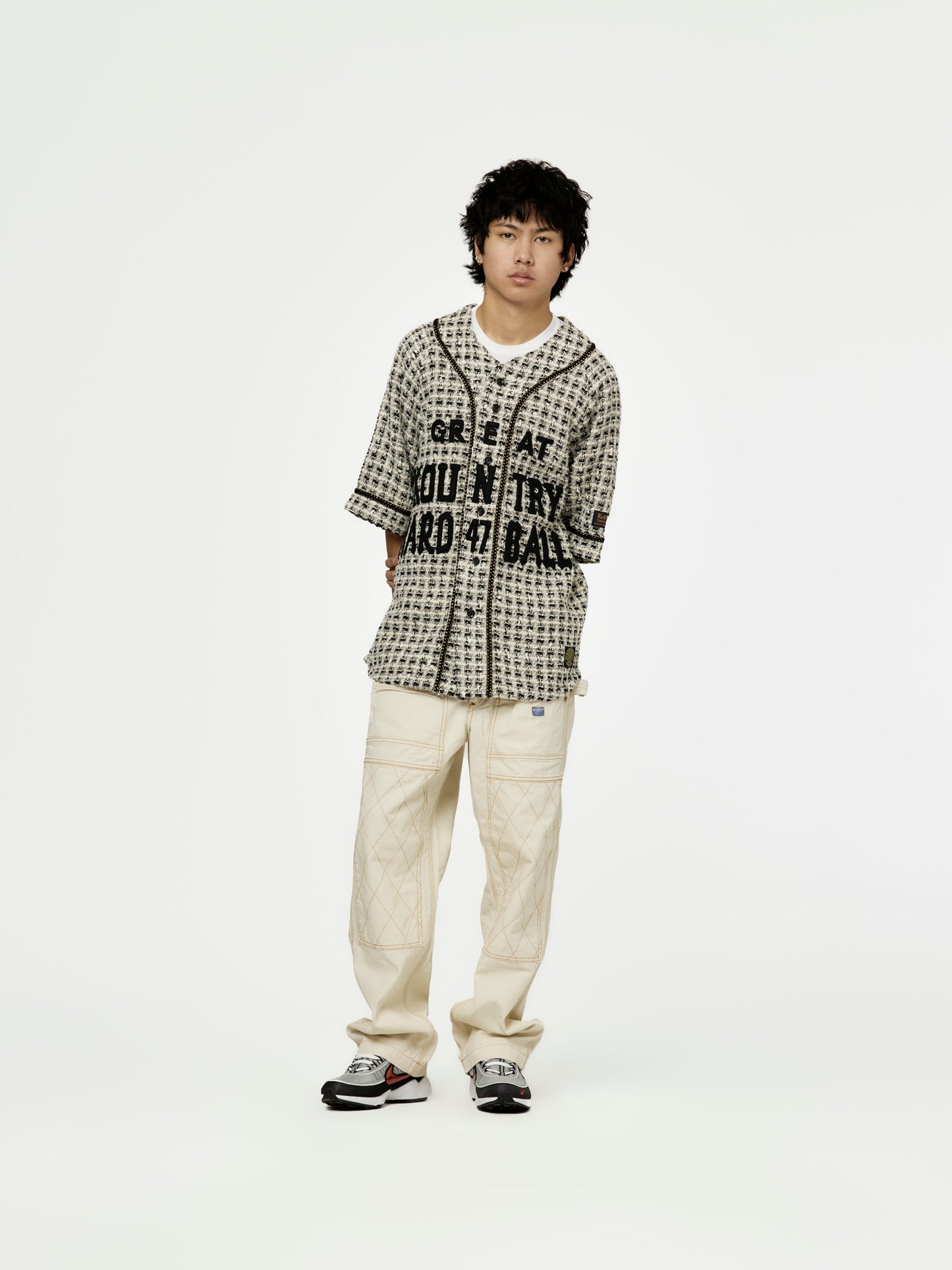 Fancy Twead GREAT COUNTRY Baseball Shirt (White)