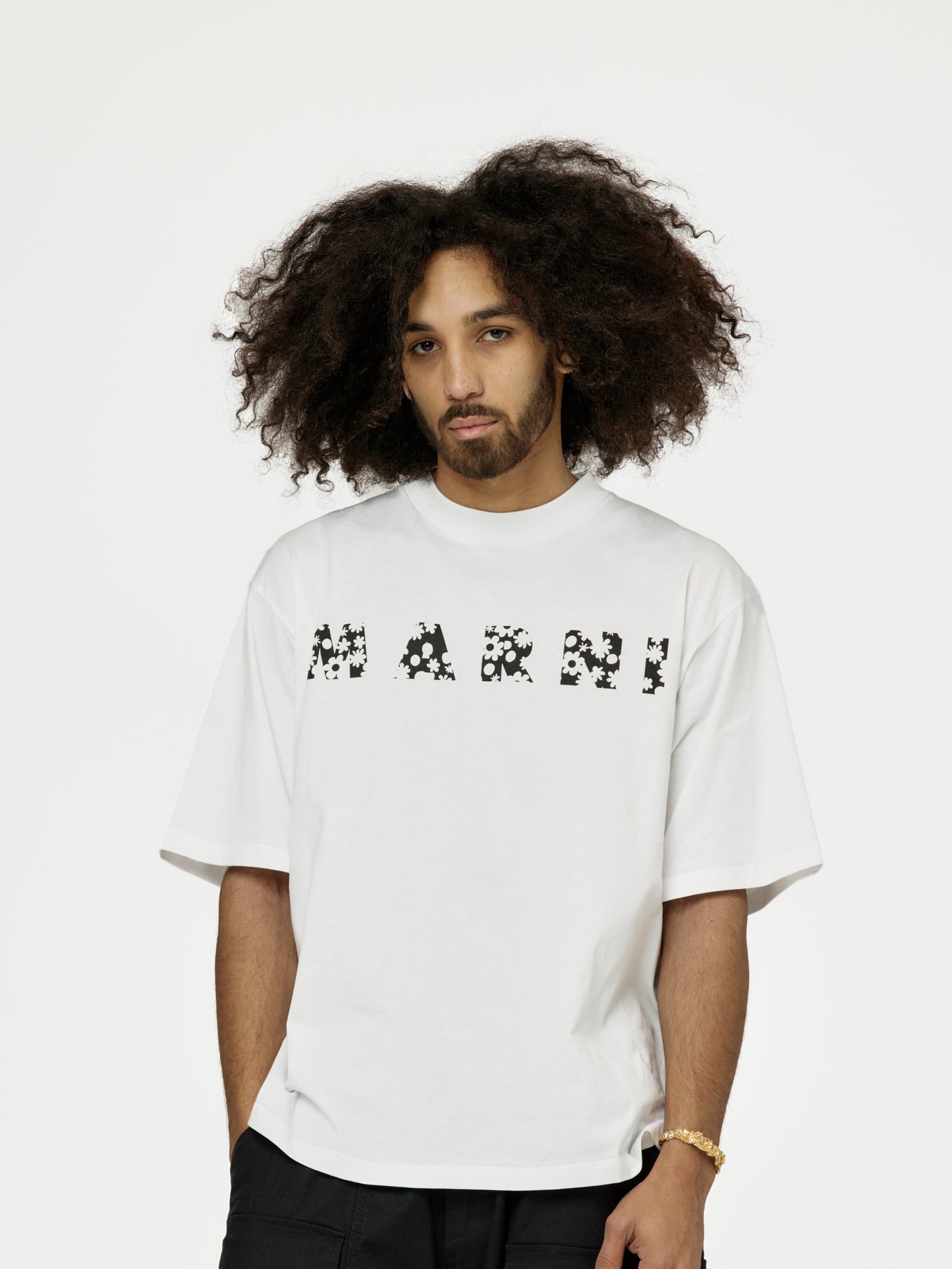 Marni Printed Pop Fields Logo T-Shirt (Lily White)